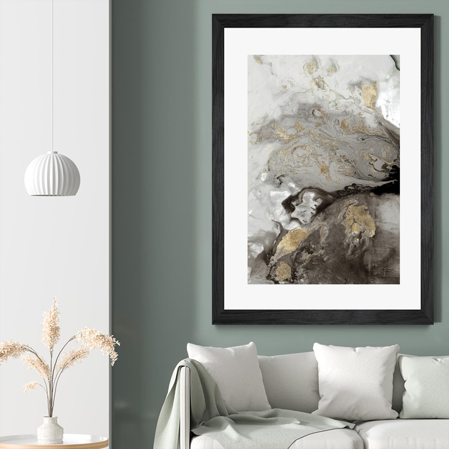 Ocean Splash I Grey Version by PI Studio on GIANT ART - brown abstract