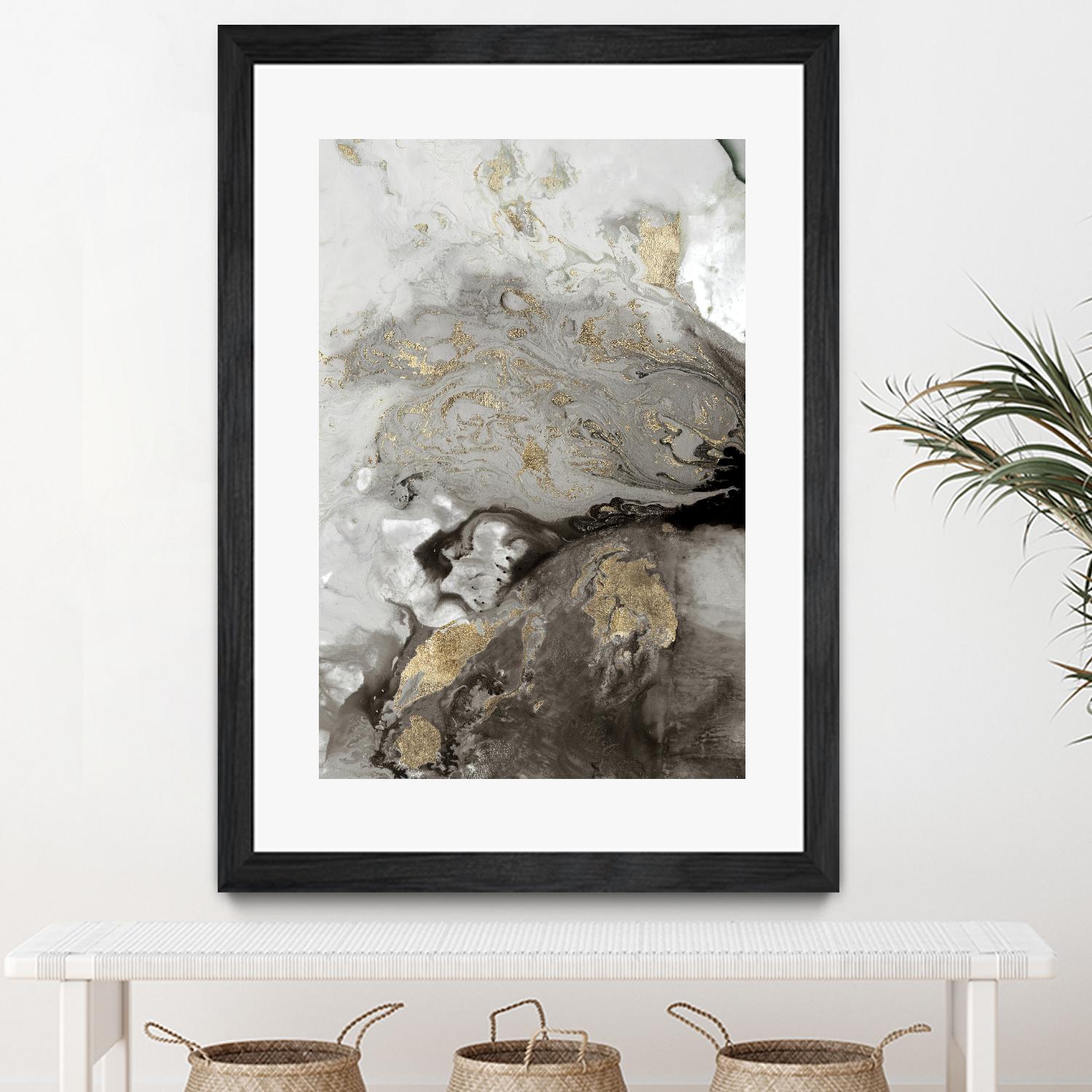 Ocean Splash I Grey Version by PI Studio on GIANT ART - brown abstract