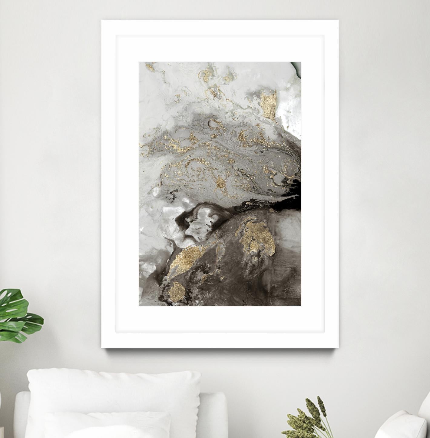 Ocean Splash I Grey Version by PI Studio on GIANT ART - brown abstract