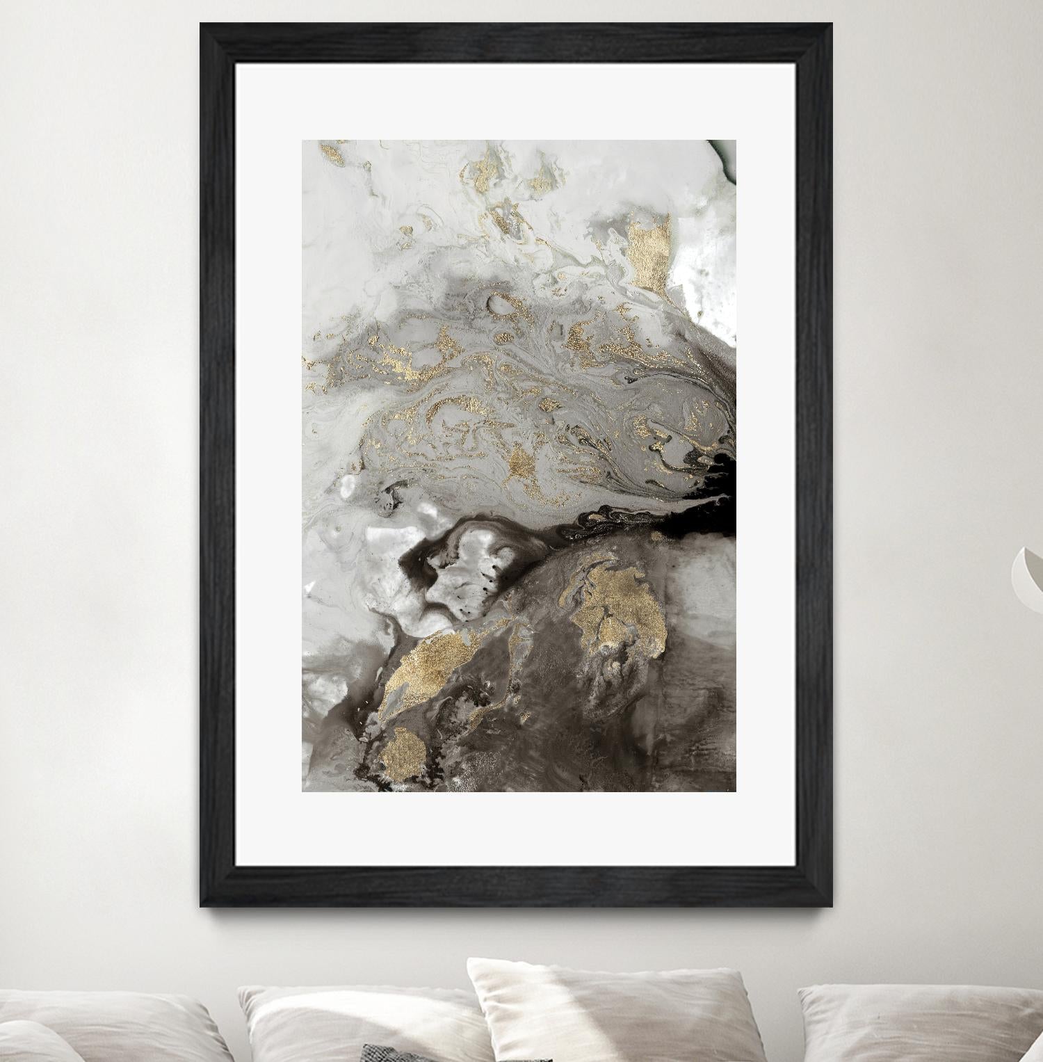Ocean Splash I Grey Version by PI Studio on GIANT ART - brown abstract
