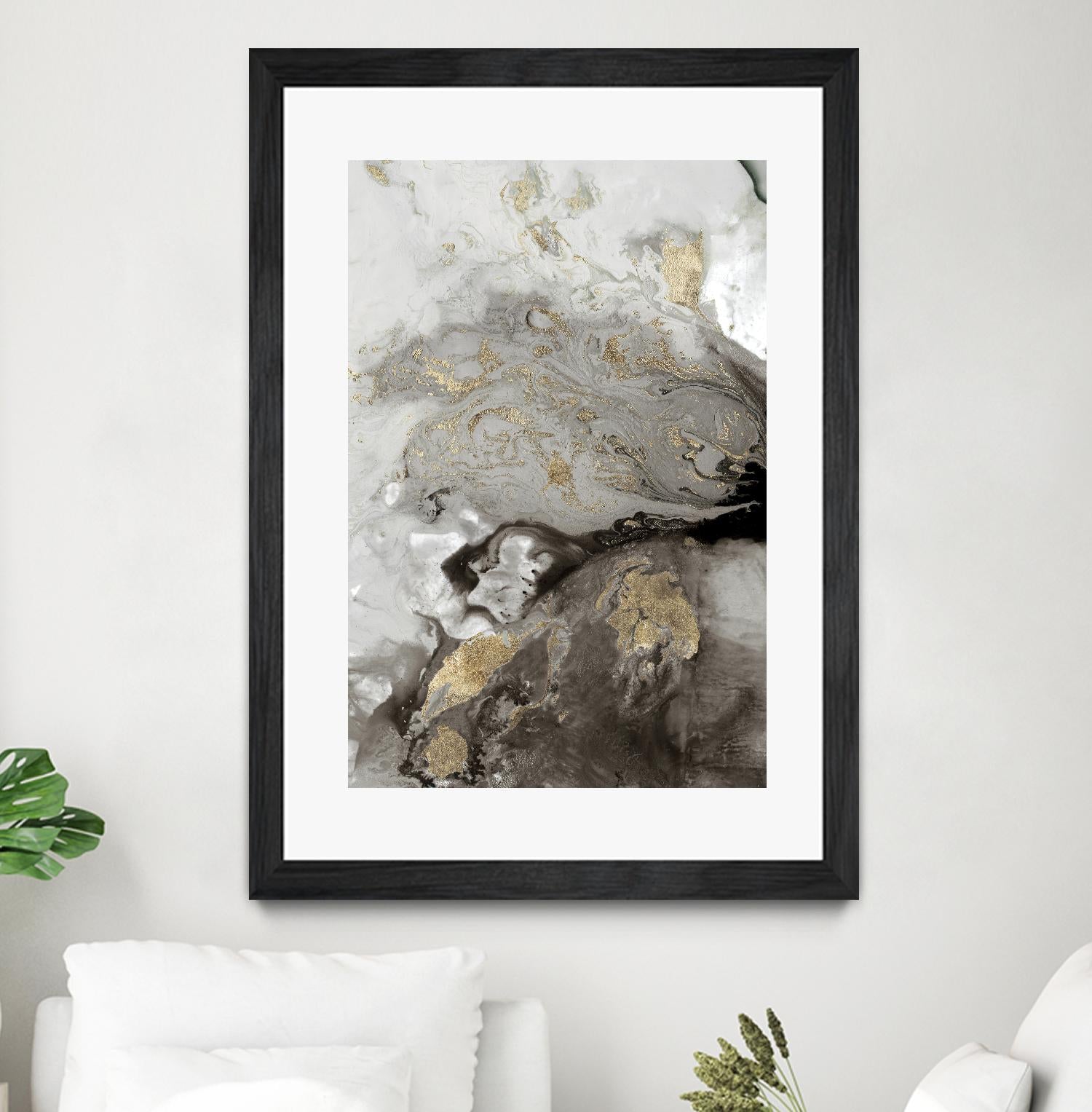 Ocean Splash I Grey Version by PI Studio on GIANT ART - brown abstract