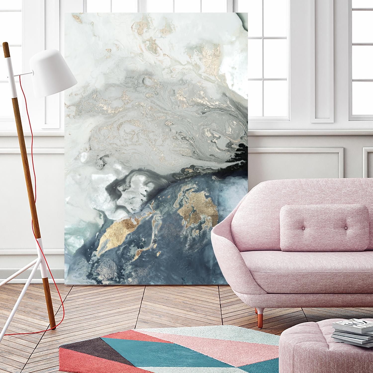 Ocean Splash I Indigo Version by PI Studio on GIANT ART - blue abstract