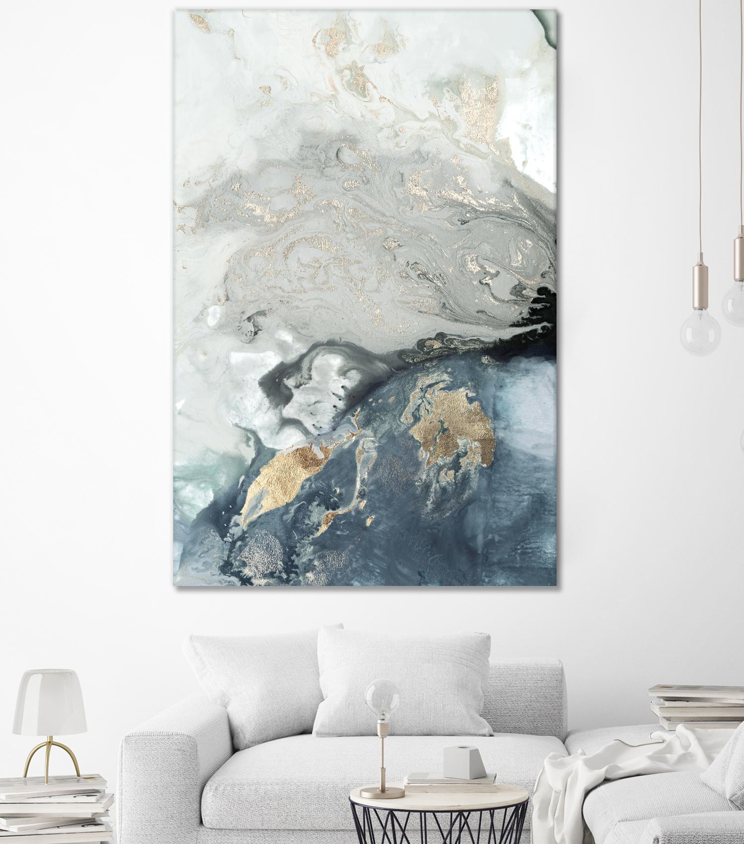 Ocean Splash I Indigo Version by PI Studio on GIANT ART - blue abstract