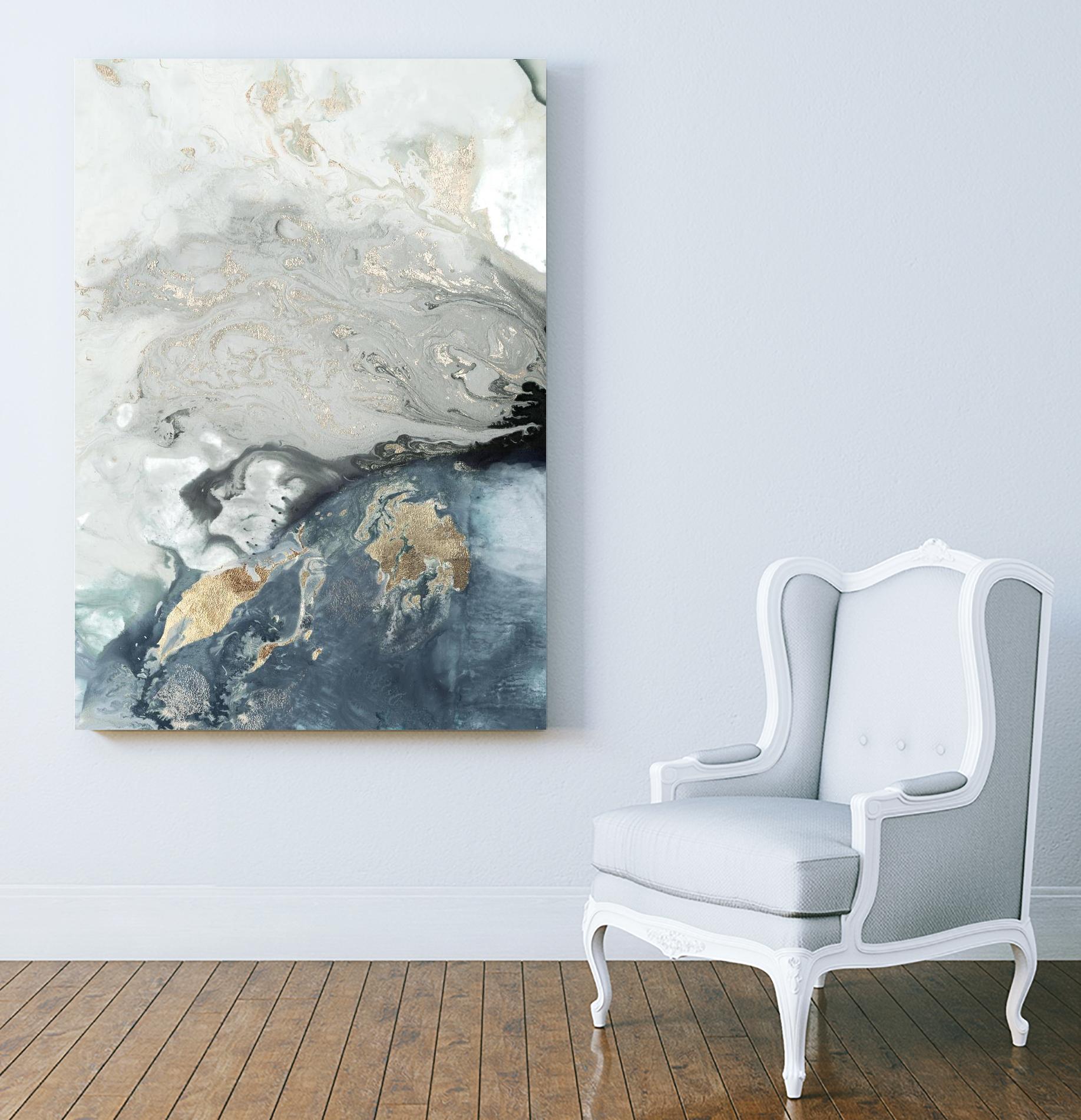 Ocean Splash I Indigo Version by PI Studio on GIANT ART - blue abstract