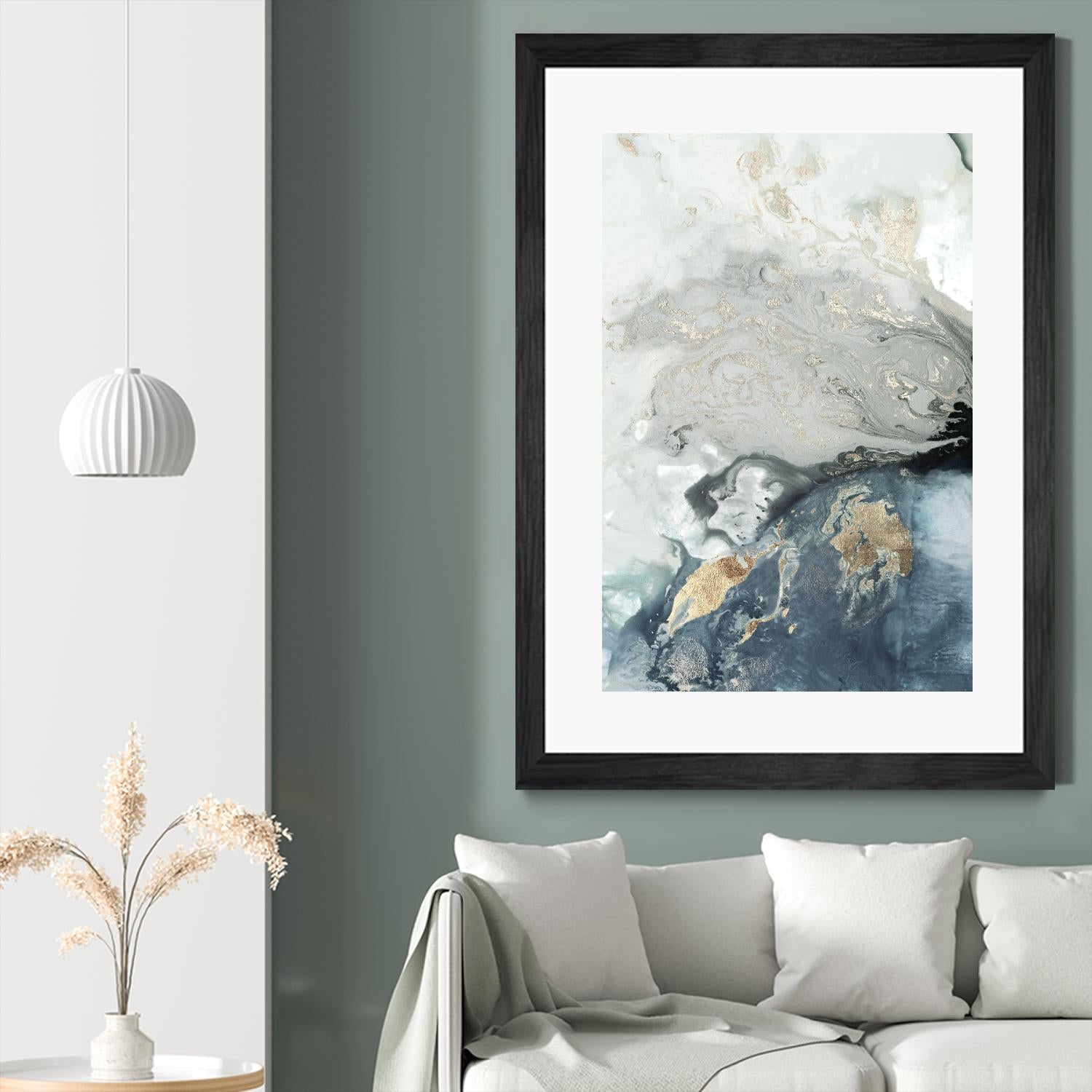 Ocean Splash I Indigo Version by PI Studio on GIANT ART - blue abstract