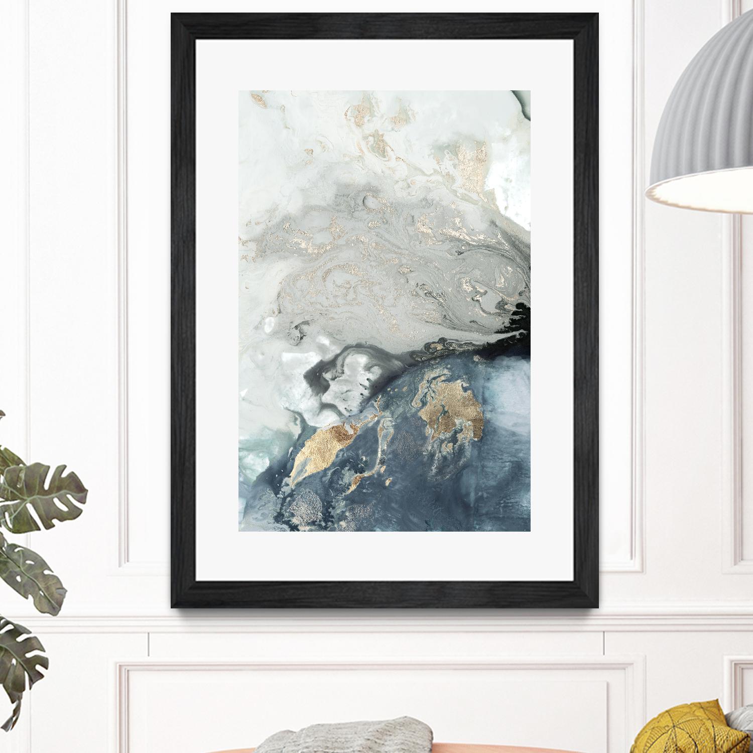 Ocean Splash I Indigo Version by PI Studio on GIANT ART - blue abstract