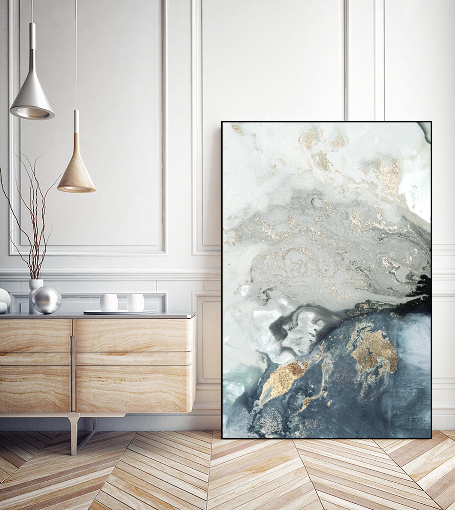 Ocean Splash I Indigo Version by PI Studio on GIANT ART - blue abstract