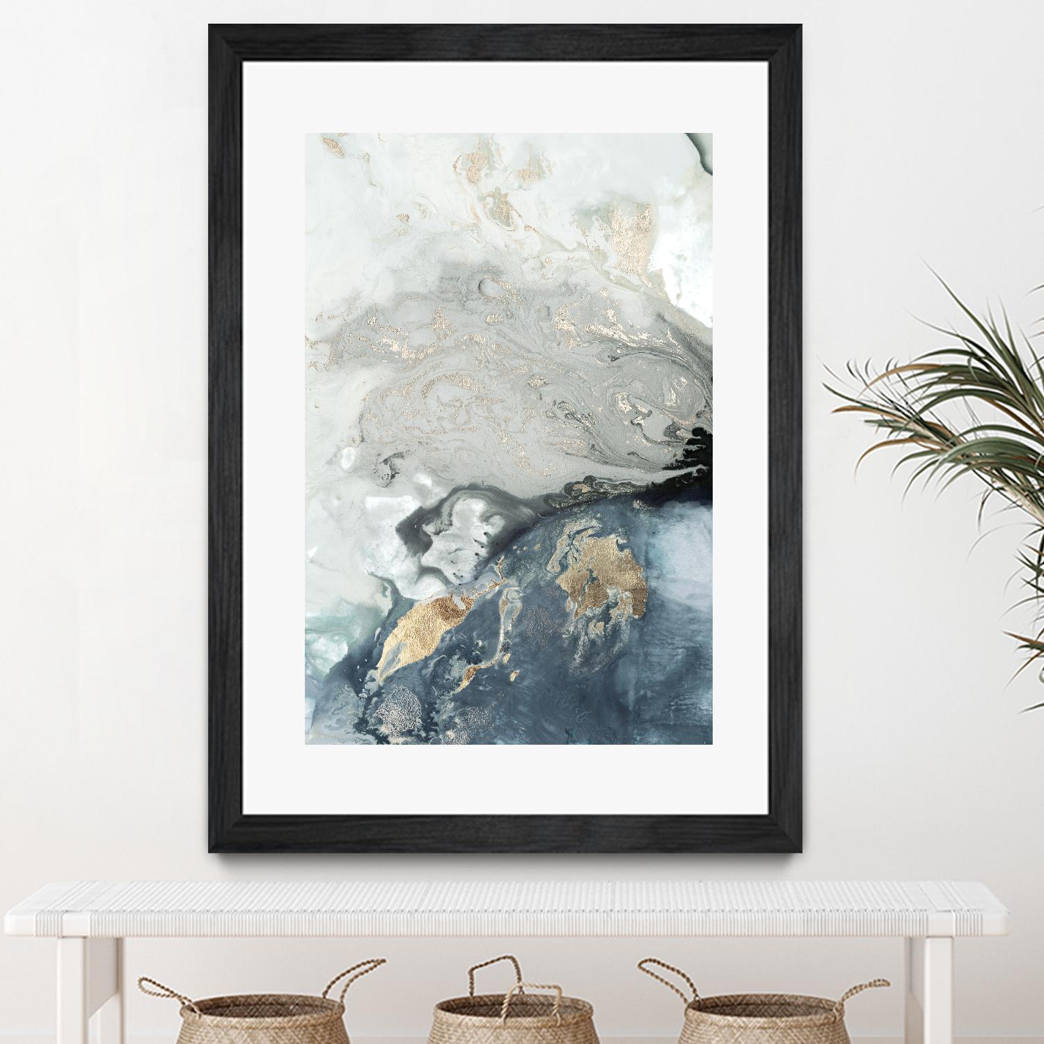 Ocean Splash I Indigo Version by PI Studio on GIANT ART - blue abstract