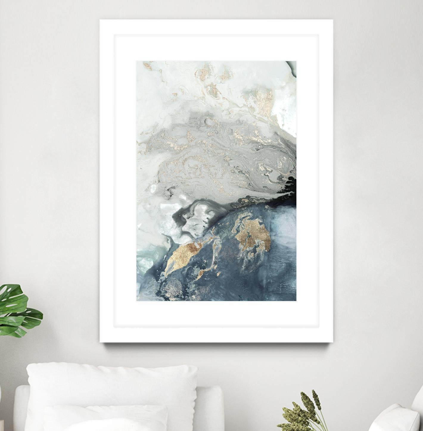 Ocean Splash I Indigo Version by PI Studio on GIANT ART - blue abstract