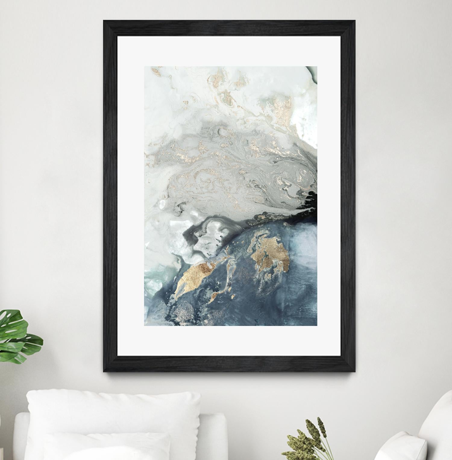 Ocean Splash I Indigo Version by PI Studio on GIANT ART - blue abstract