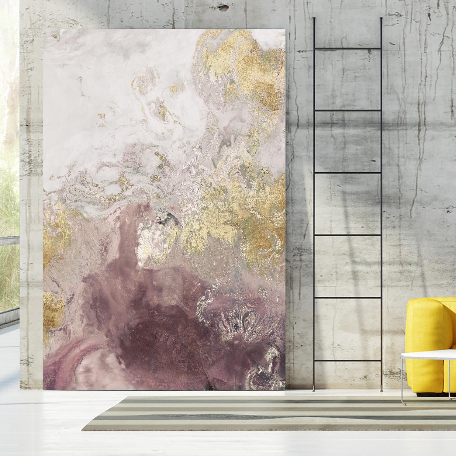 Ocean Splash II Burgundy Version by PI Studio on GIANT ART - gold abstract