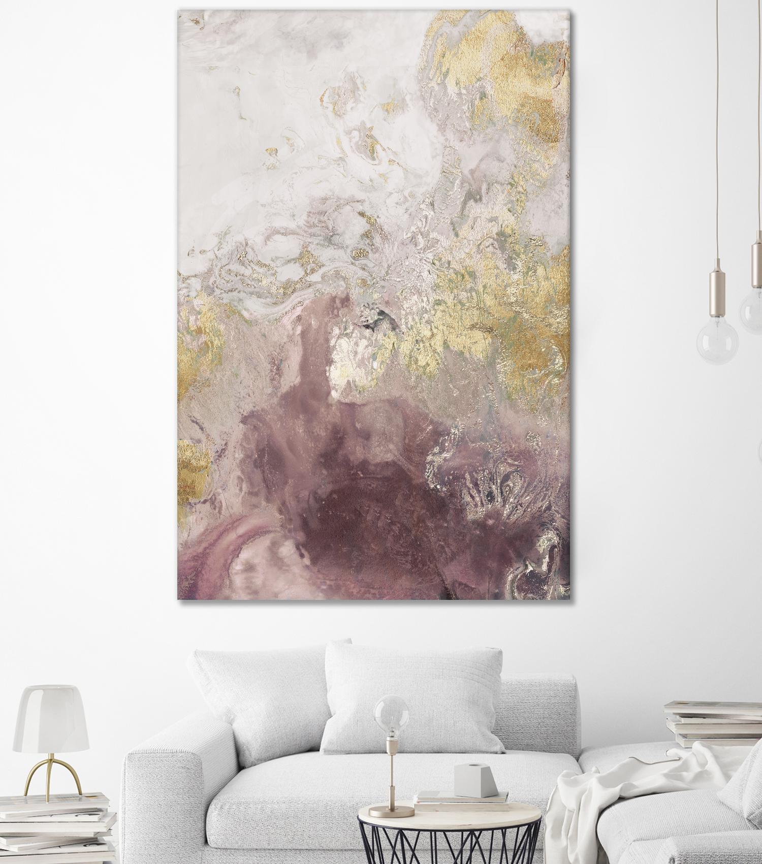 Ocean Splash II Burgundy Version by PI Studio on GIANT ART - gold abstract