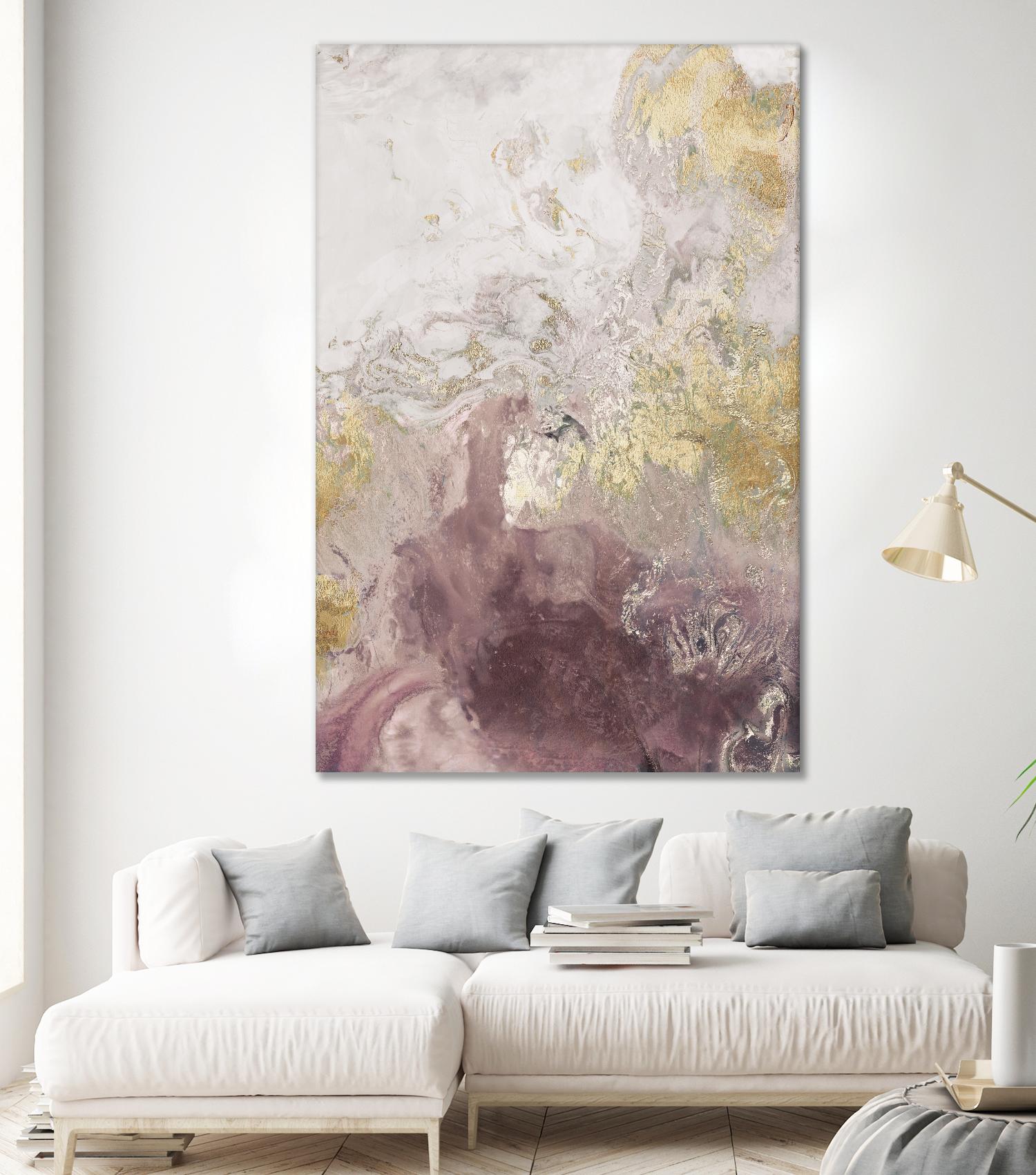Ocean Splash II Burgundy Version by PI Studio on GIANT ART - gold abstract