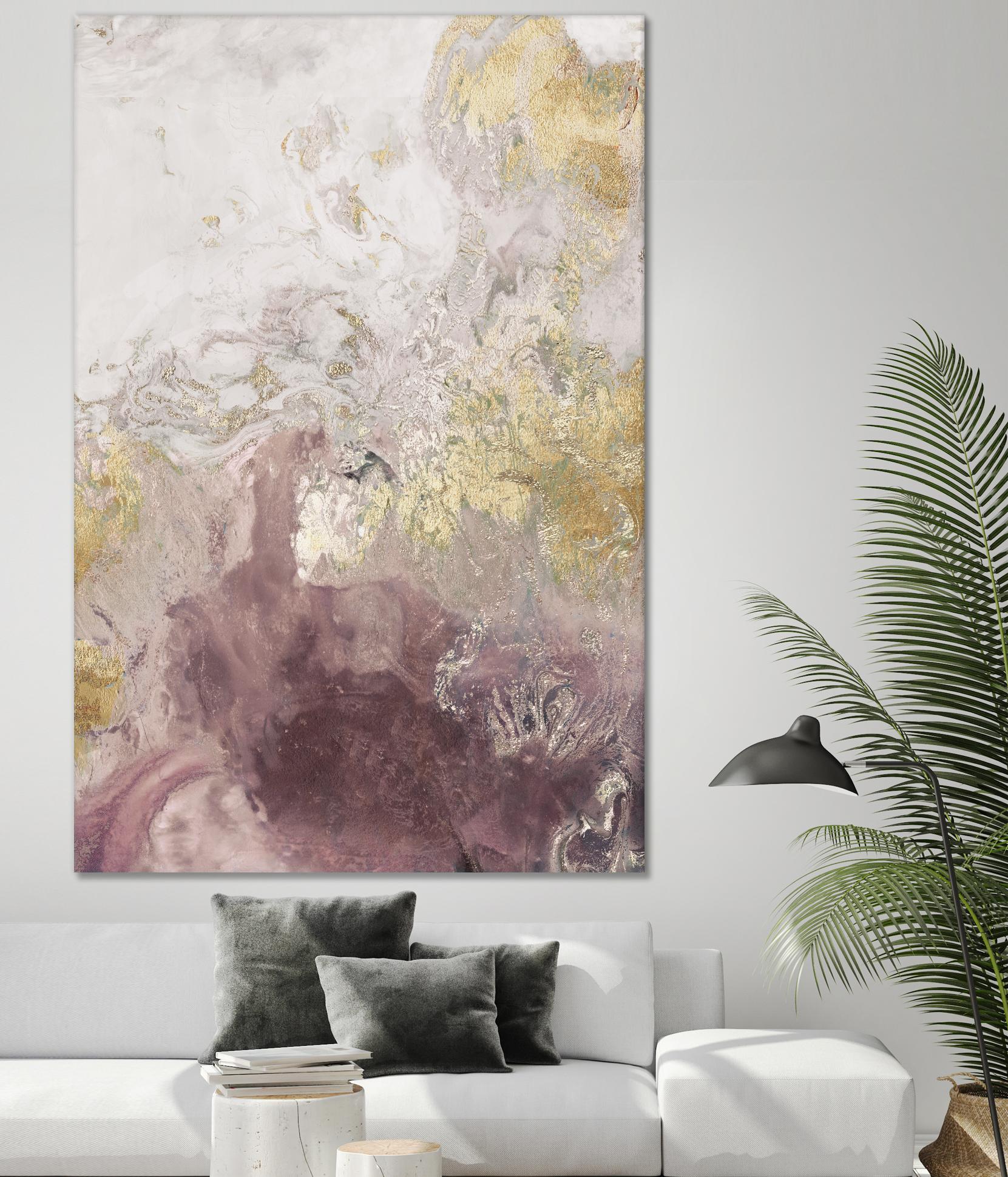 Ocean Splash II Burgundy Version by PI Studio on GIANT ART - gold abstract