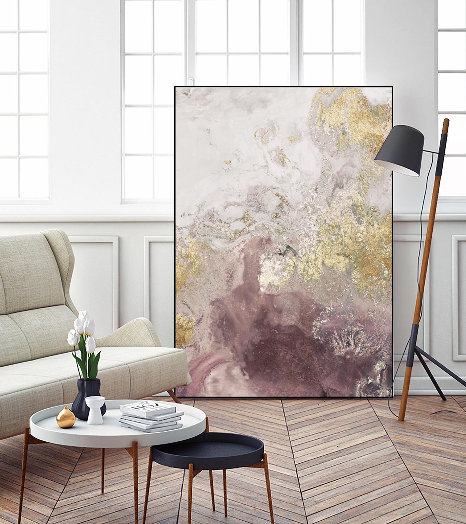 Ocean Splash II Burgundy Version by PI Studio on GIANT ART - gold abstract