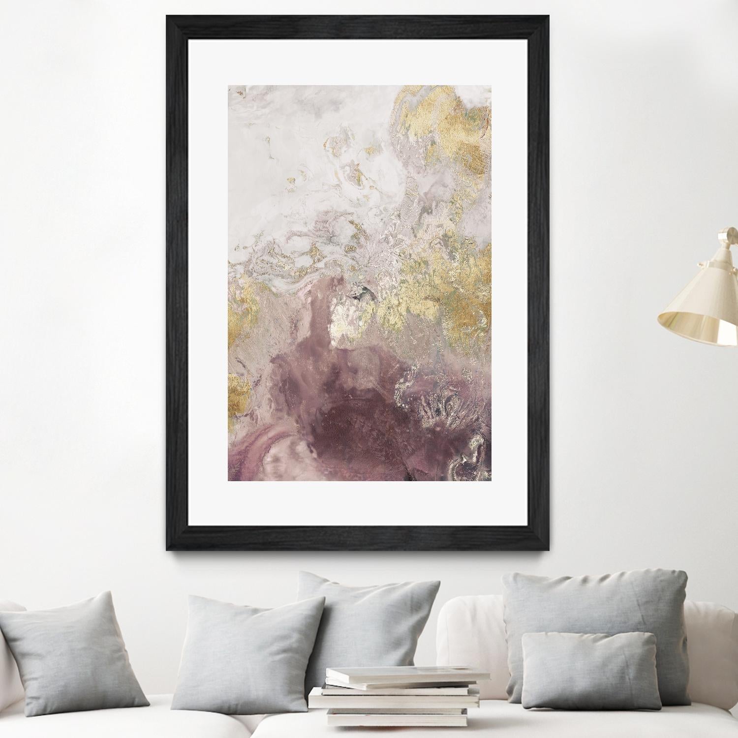 Ocean Splash II Burgundy Version by PI Studio on GIANT ART - gold abstract