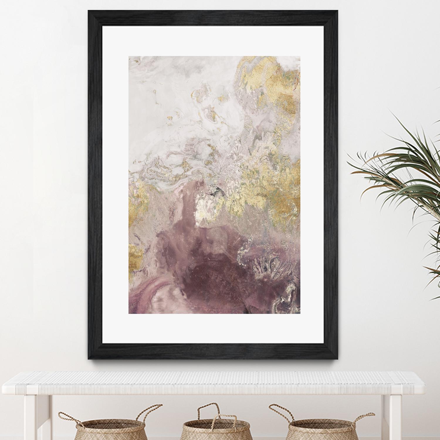 Ocean Splash II Burgundy Version by PI Studio on GIANT ART - gold abstract