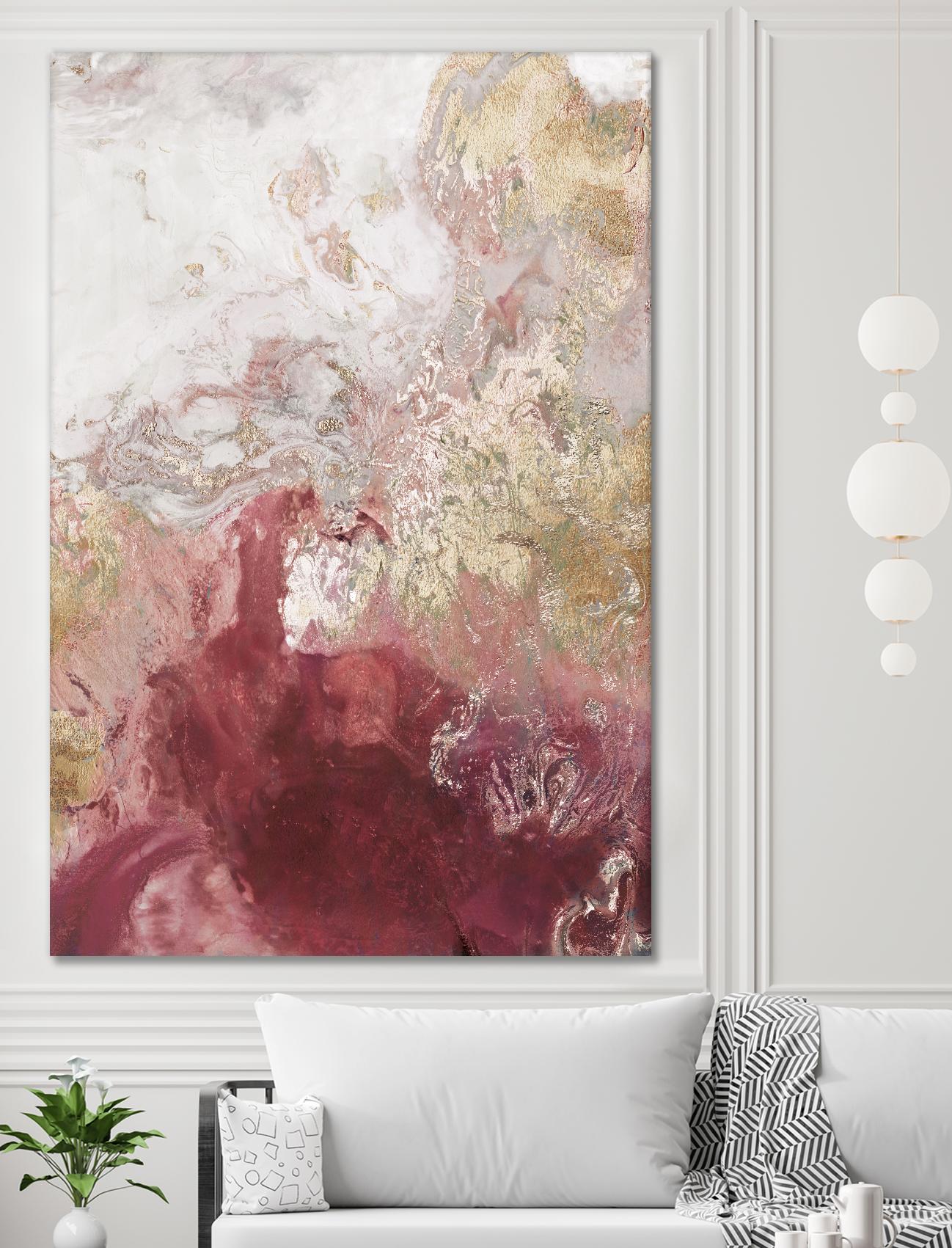 Ocean Splash II Crimson Version by PI Studio on GIANT ART - gold abstract
