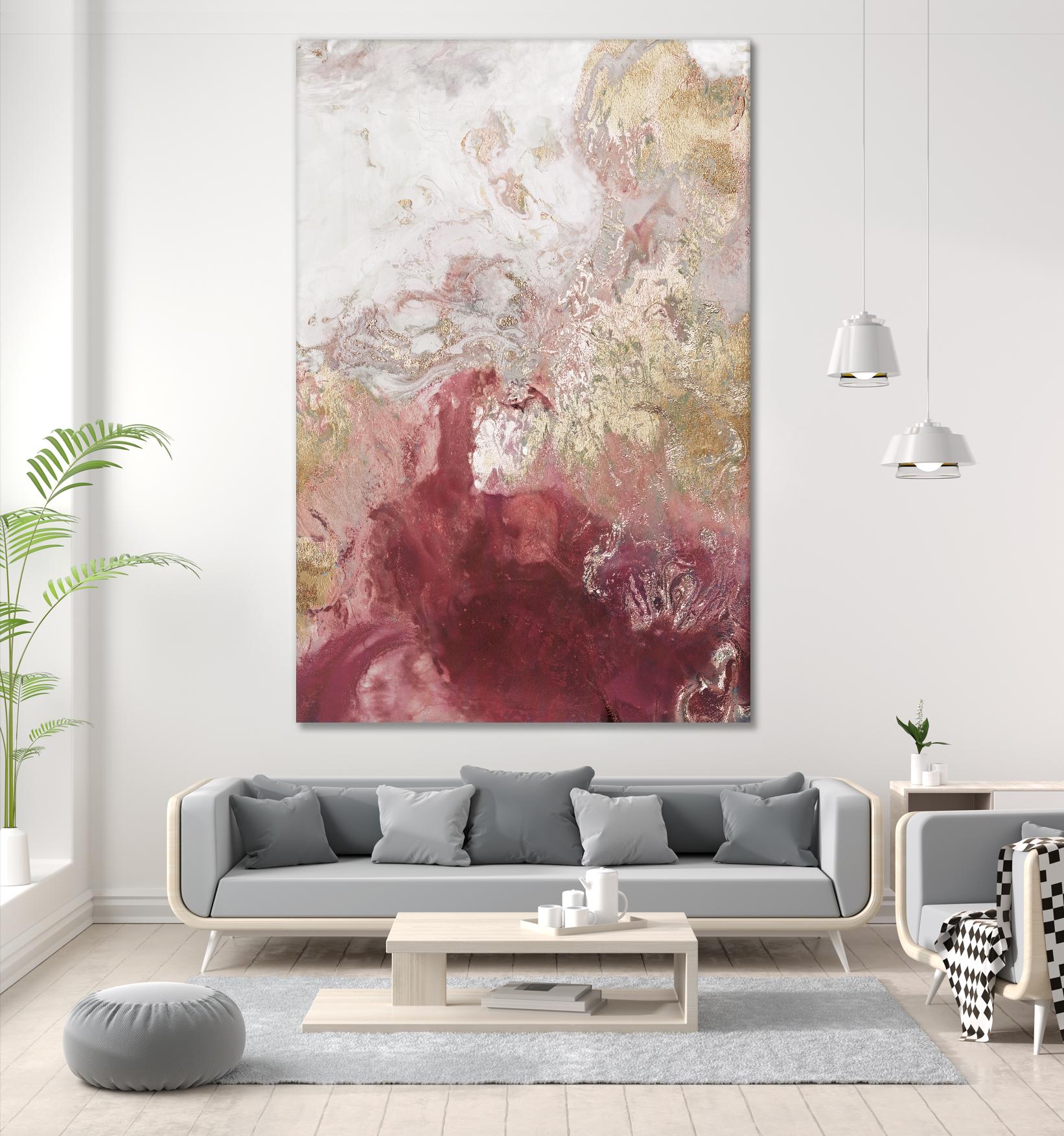 Ocean Splash II Crimson Version by PI Studio on GIANT ART - gold abstract