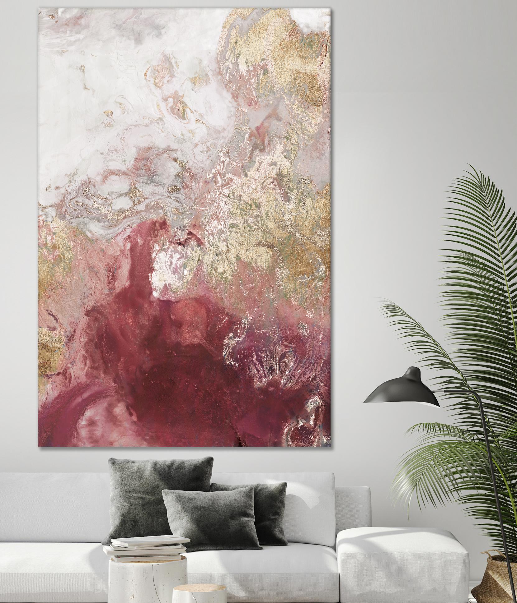 Ocean Splash II Crimson Version by PI Studio on GIANT ART - gold abstract