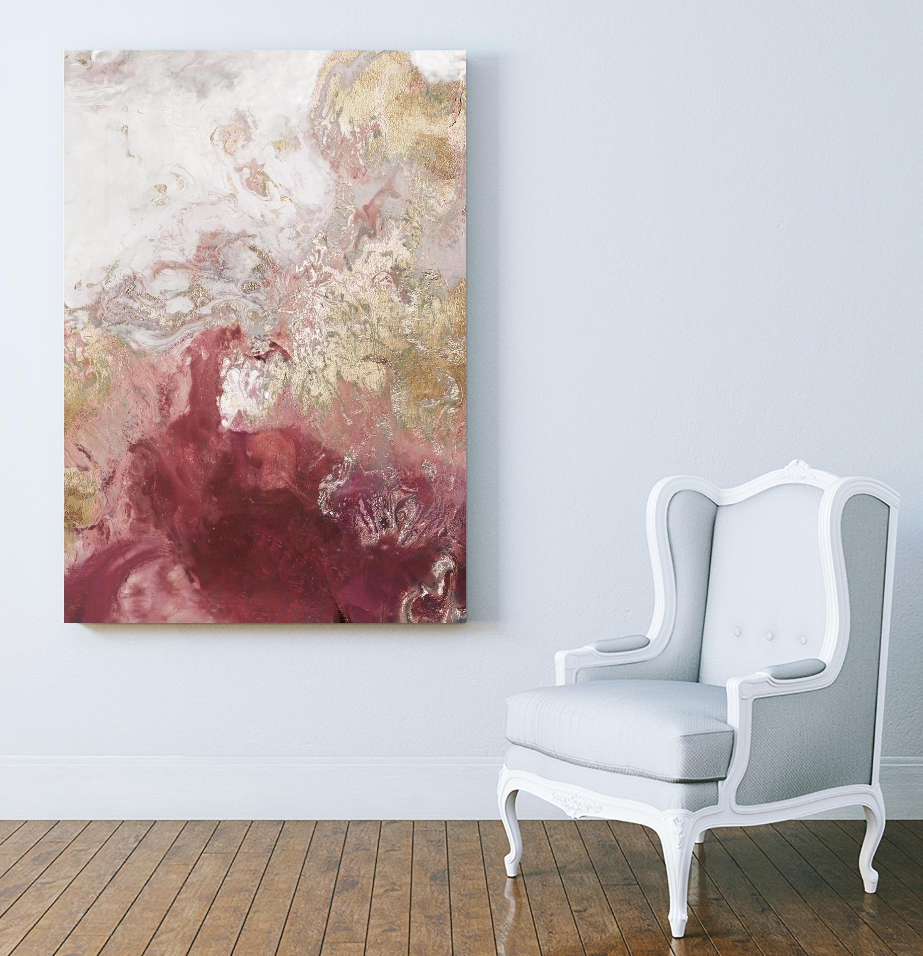 Ocean Splash II Crimson Version by PI Studio on GIANT ART - gold abstract