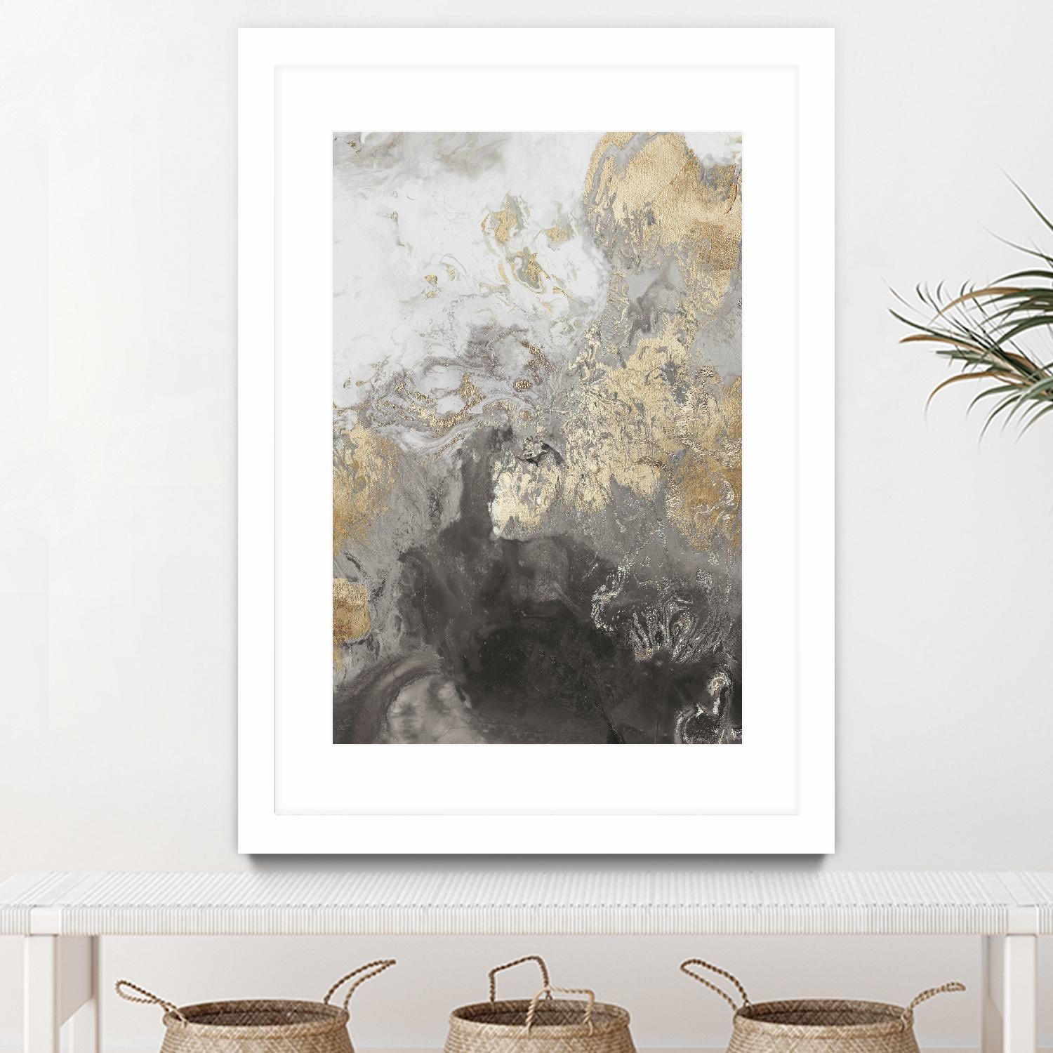 Ocean Splash II Grey Version by PI Studio on GIANT ART - gold abstract