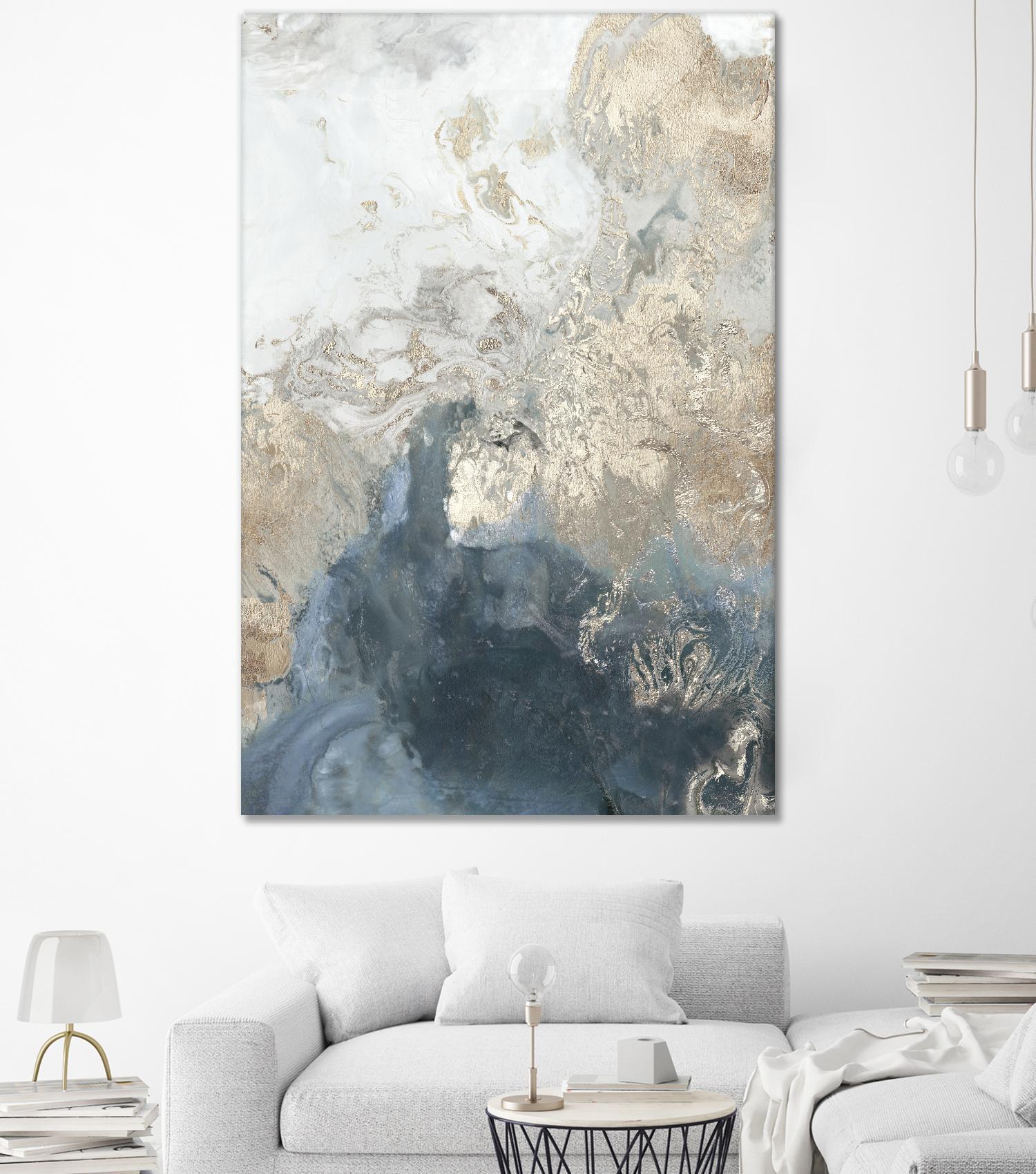 Ocean Splash II Indigo Version by PI Studio on GIANT ART - gold abstract