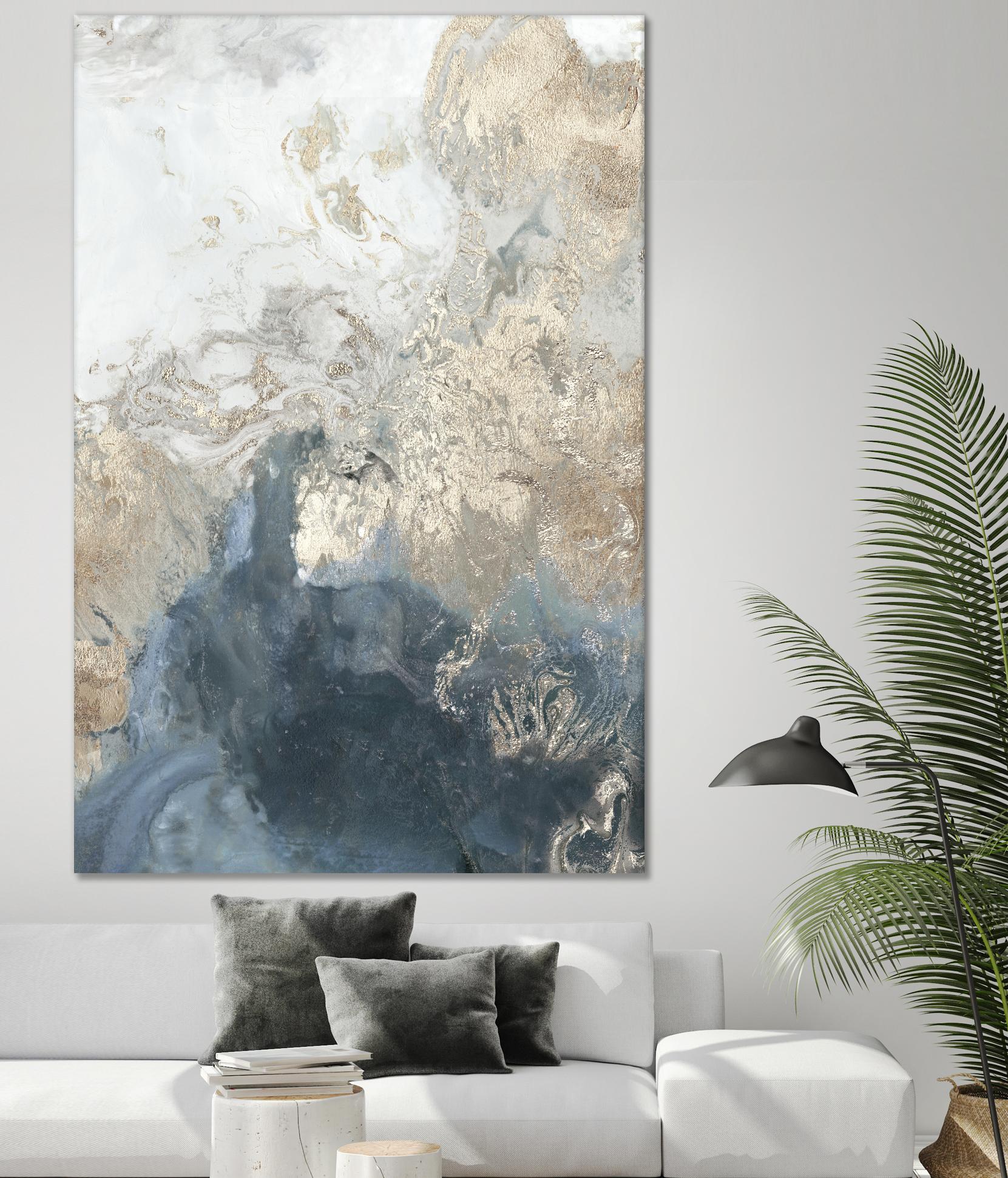 Ocean Splash II Indigo Version by PI Studio on GIANT ART - gold abstract