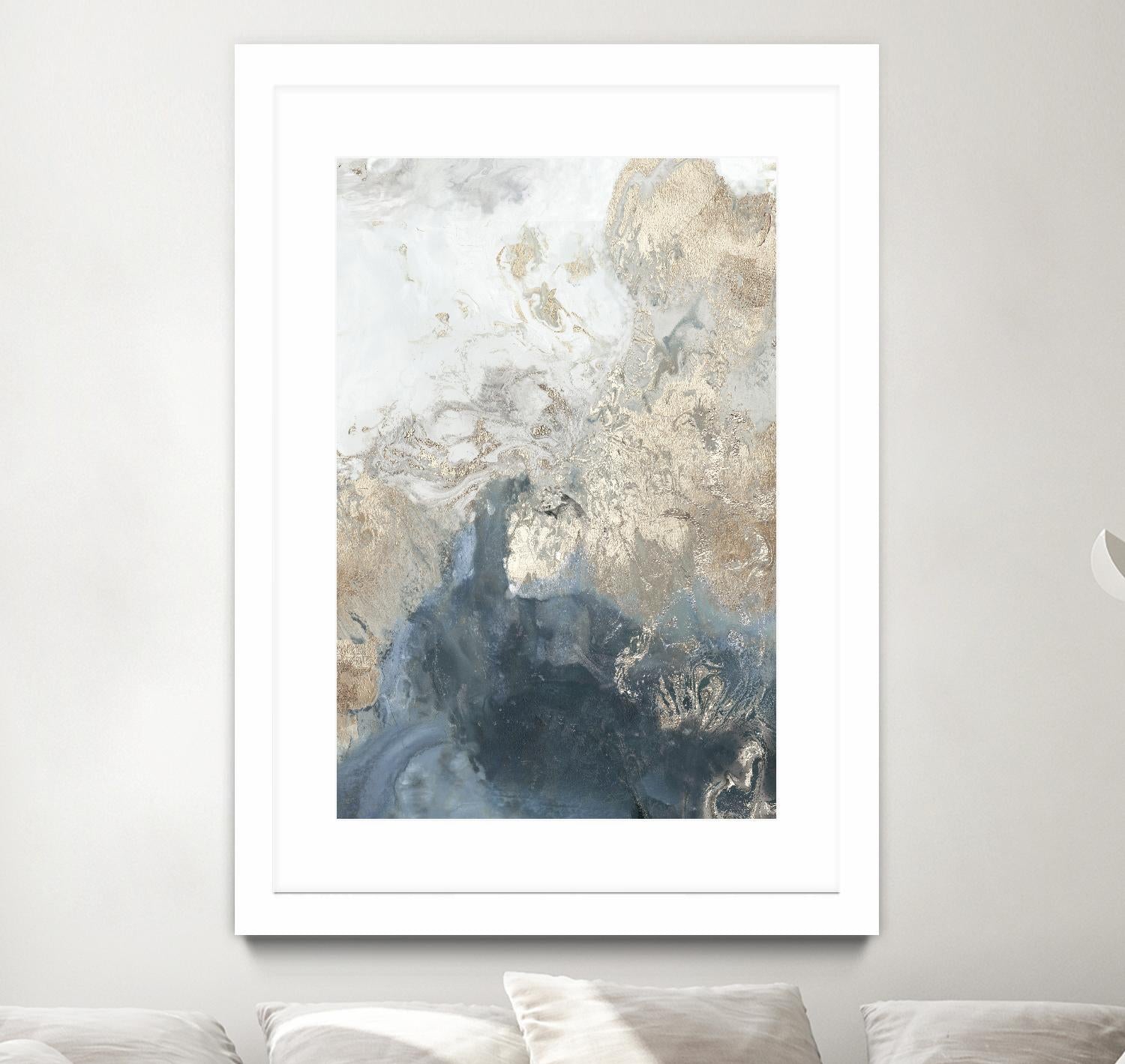 Ocean Splash II Indigo Version by PI Studio on GIANT ART - gold abstract