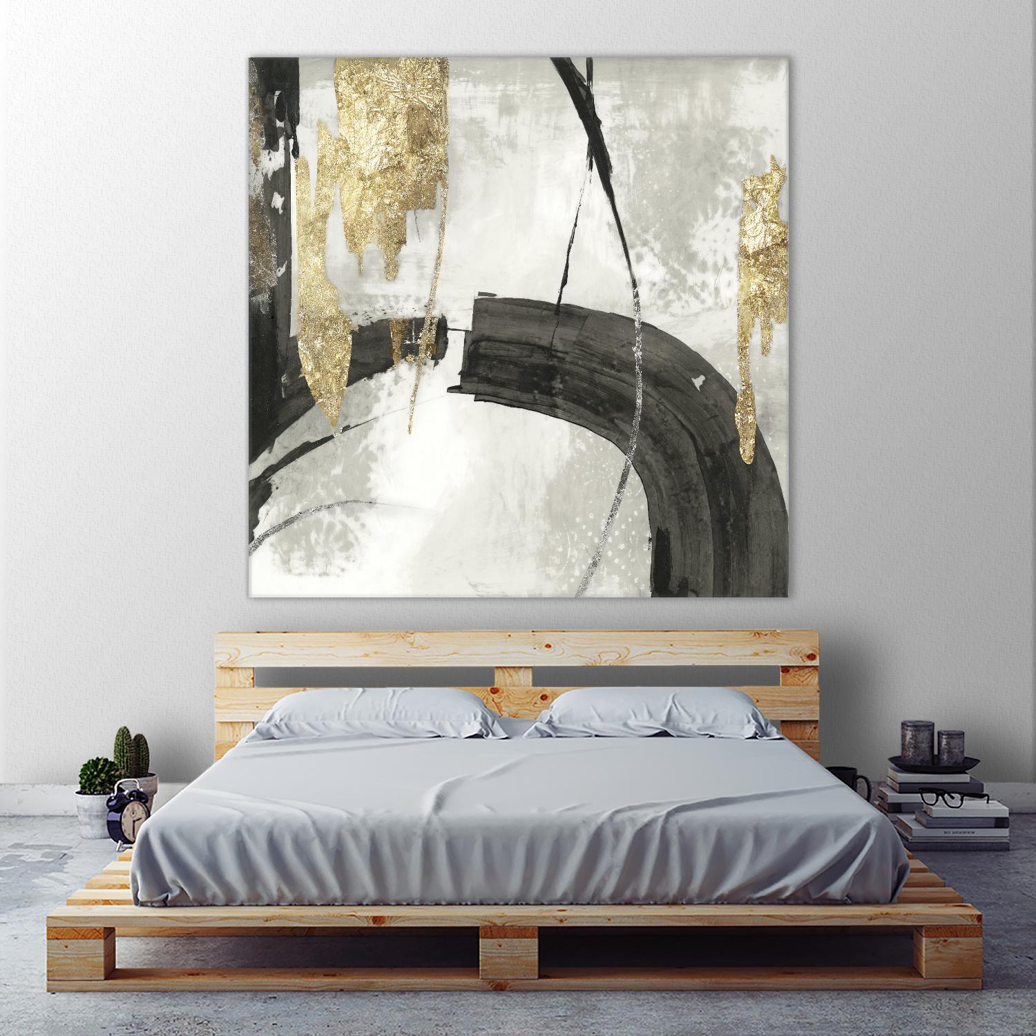 Black Ink I Gold Version by PI Studio on GIANT ART - black abstract