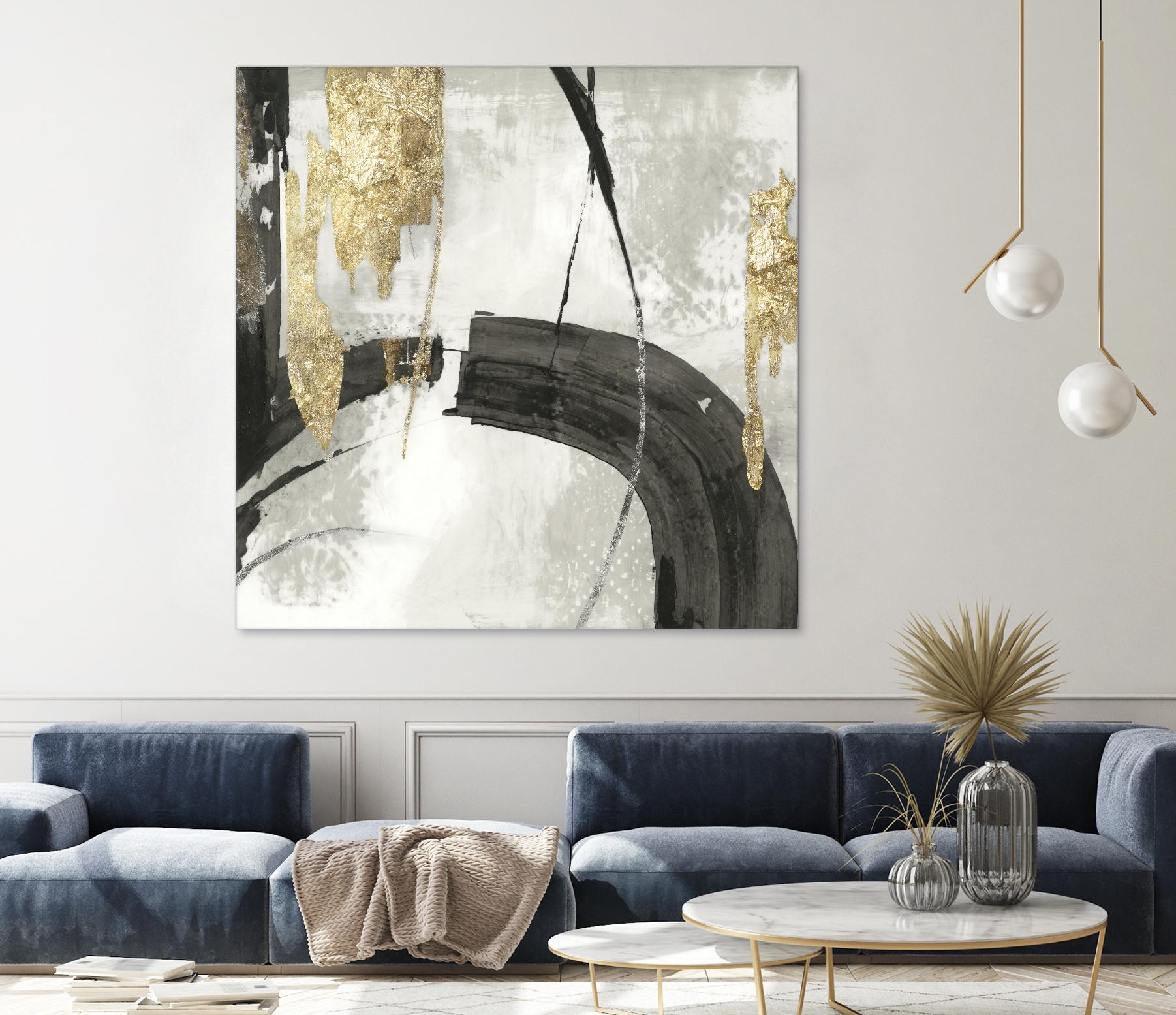 Black Ink I Gold Version by PI Studio on GIANT ART - black abstract