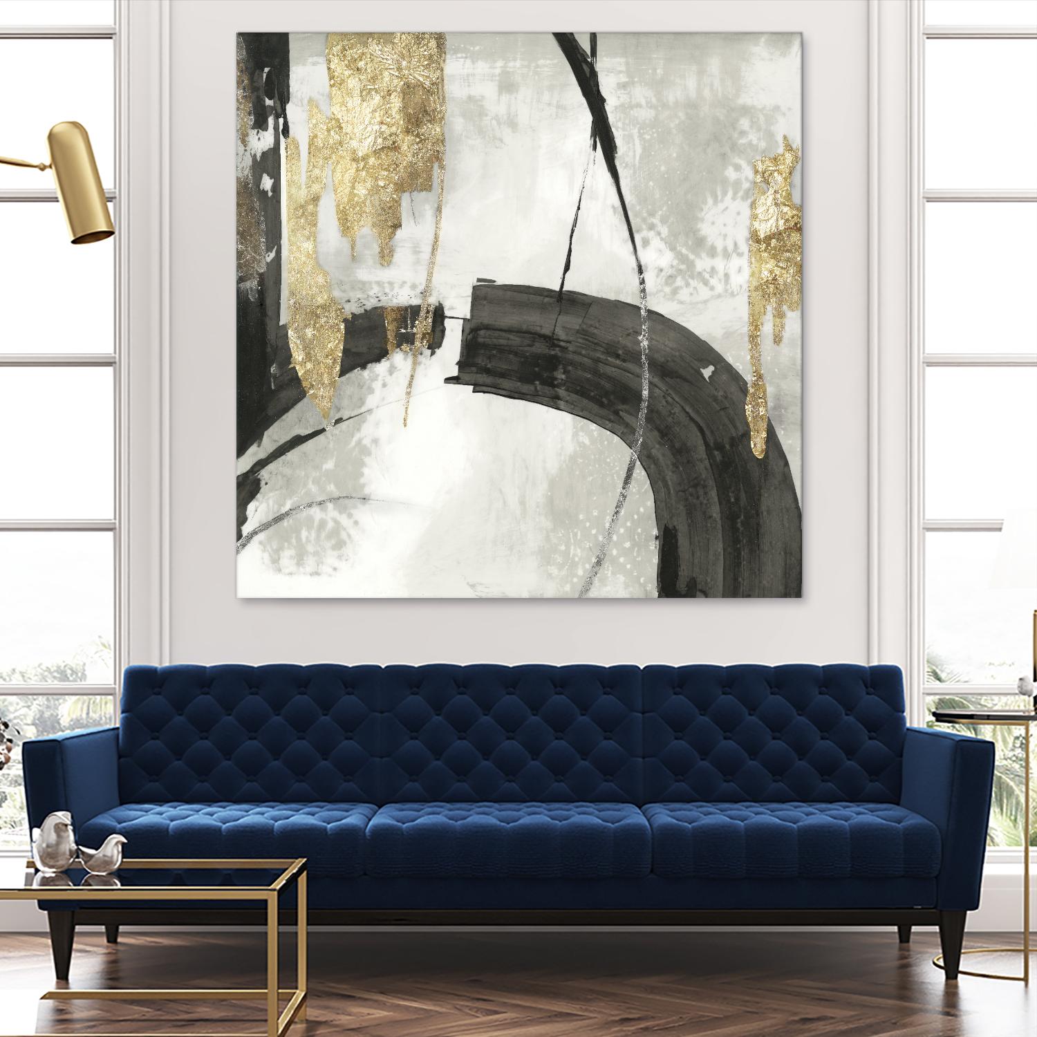 Black Ink I Gold Version by PI Studio on GIANT ART - black abstract