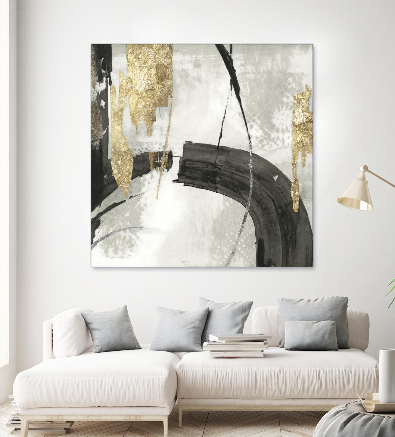 Black Ink I Gold Version by PI Studio on GIANT ART - black abstract