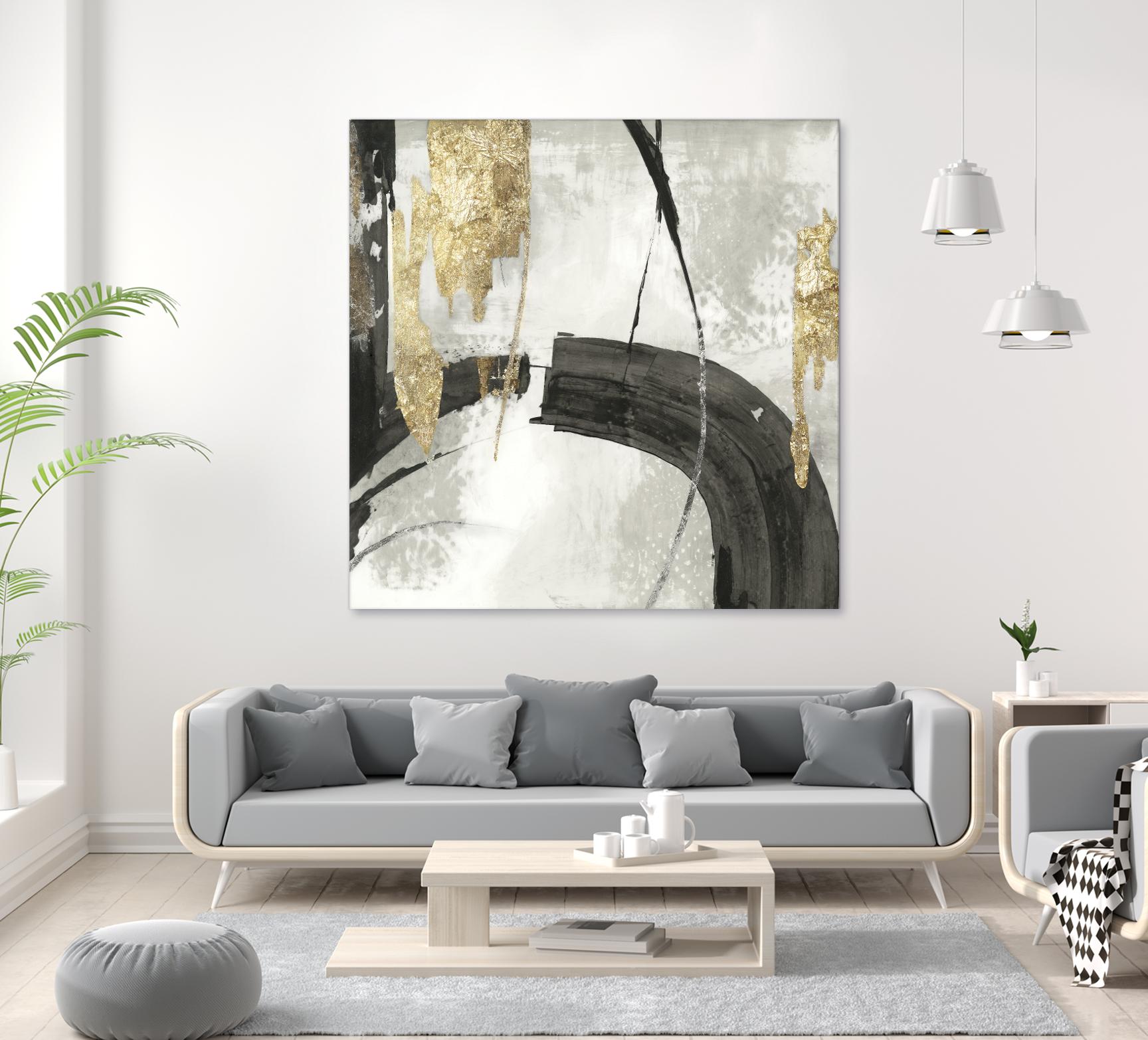 Black Ink I Gold Version by PI Studio on GIANT ART - black abstract