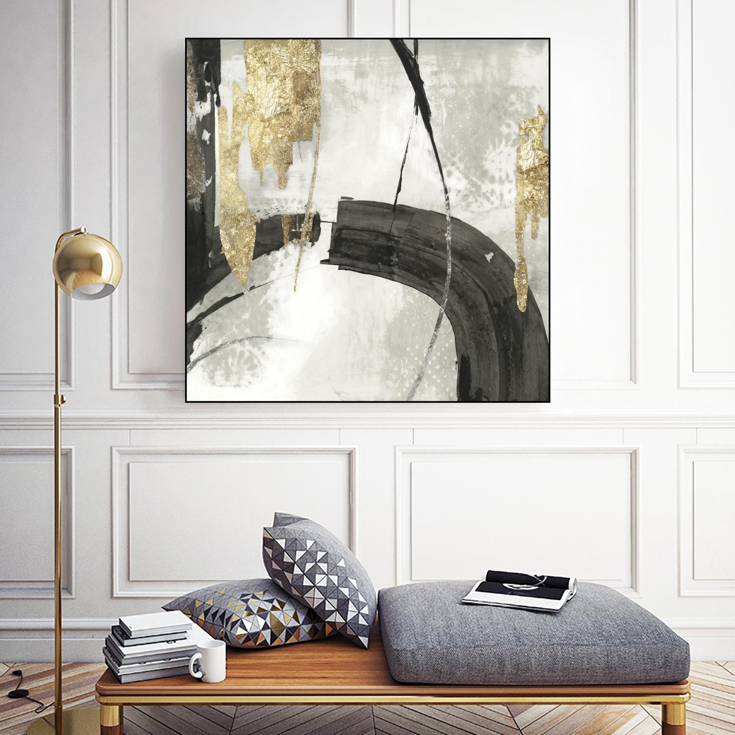 Black Ink I Gold Version by PI Studio on GIANT ART - black abstract