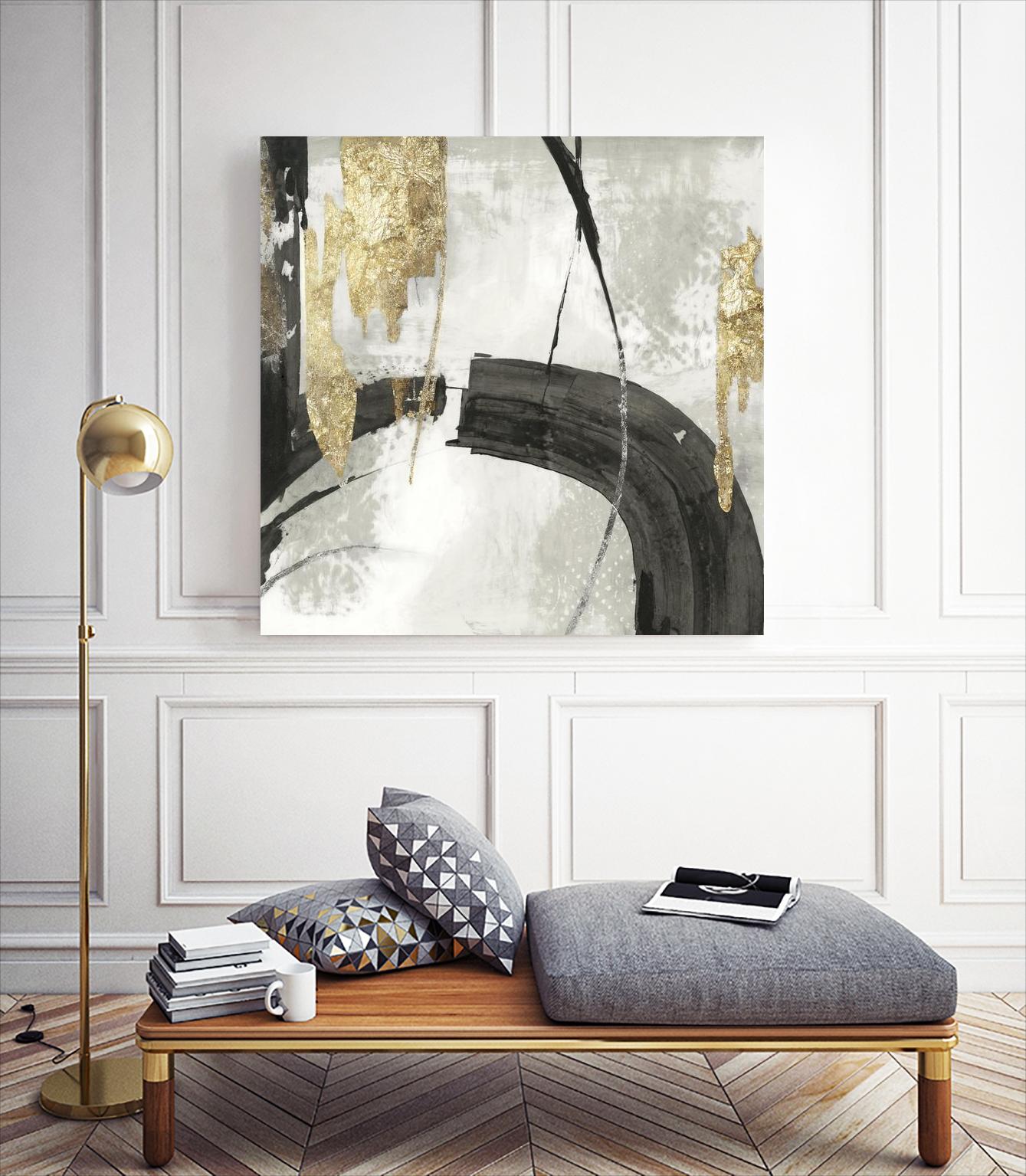 Black Ink I Gold Version by PI Studio on GIANT ART - black abstract