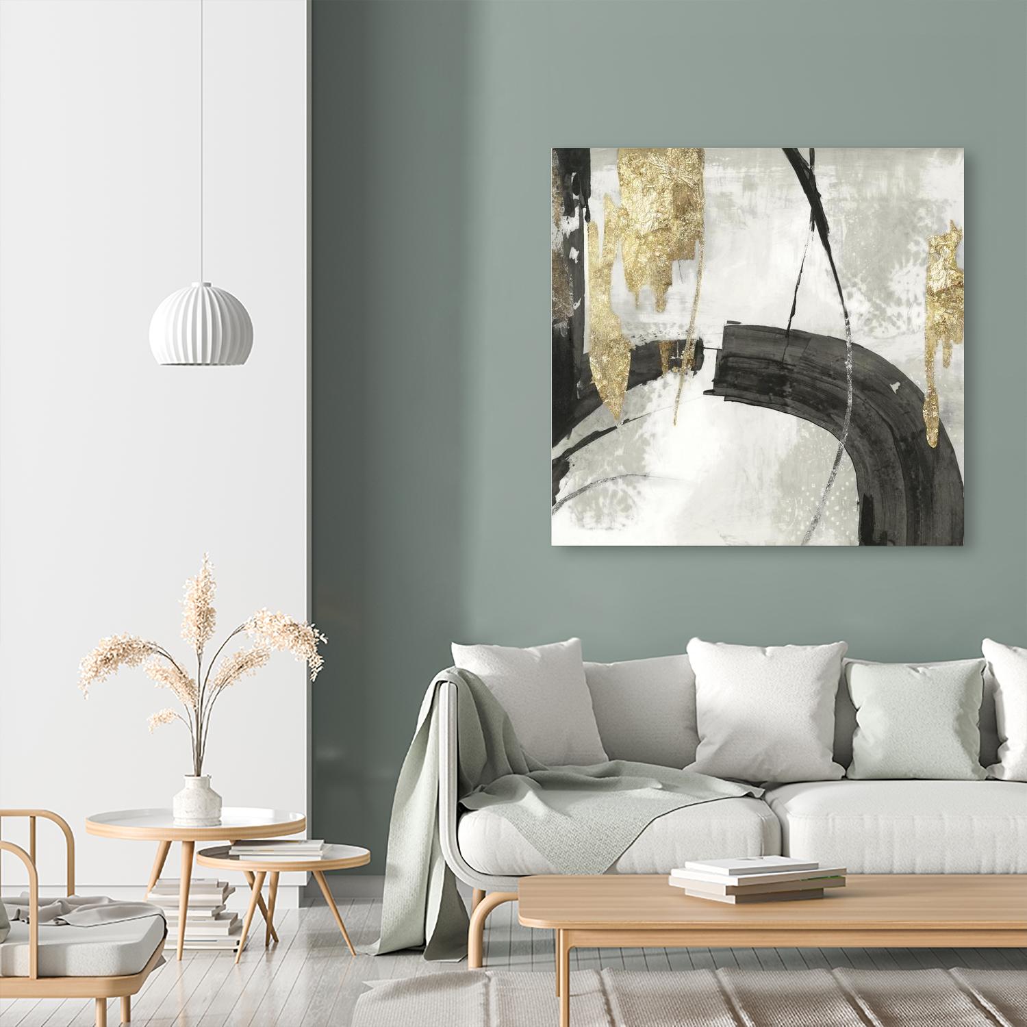 Black Ink I Gold Version by PI Studio on GIANT ART - black abstract