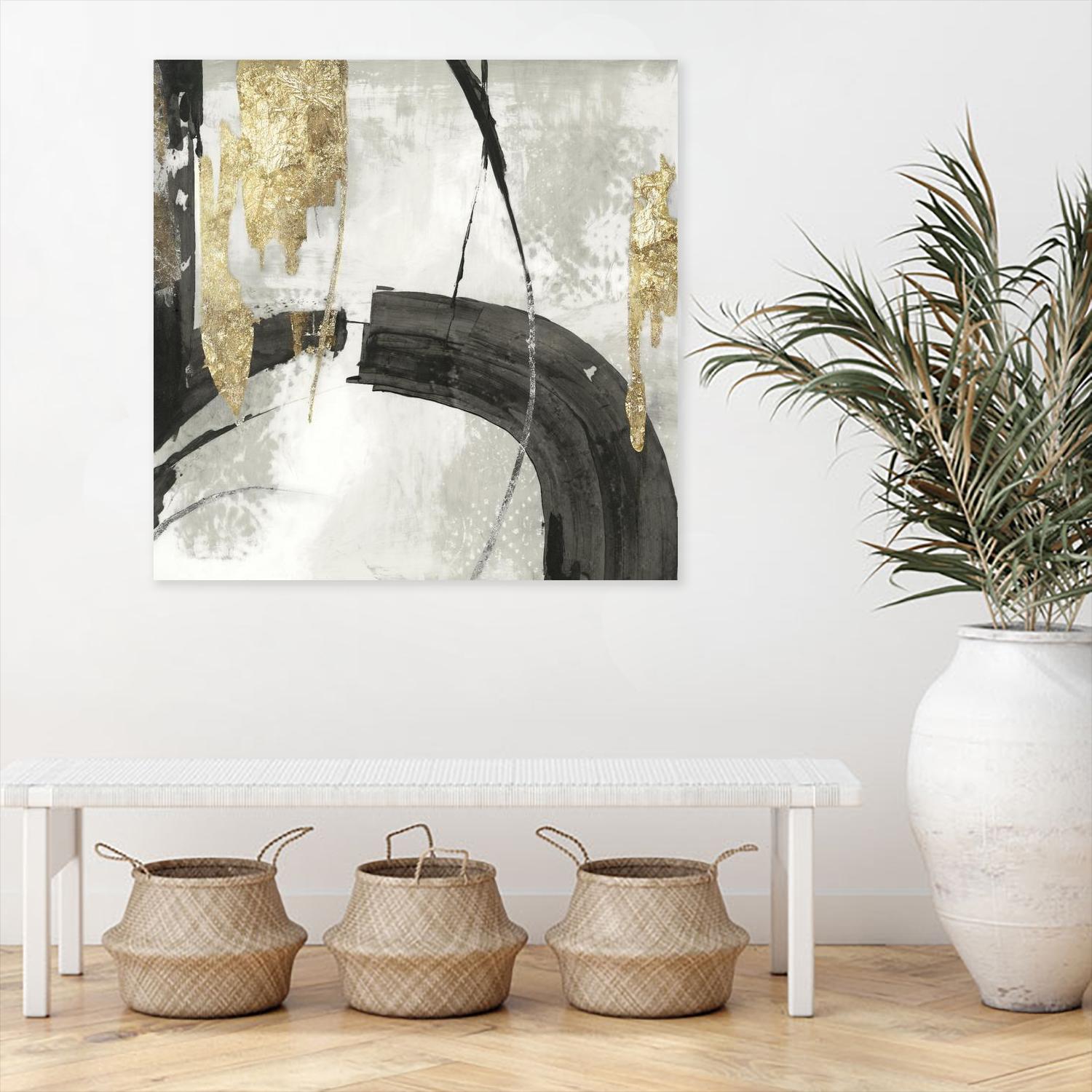 Black Ink I Gold Version by PI Studio on GIANT ART - black abstract