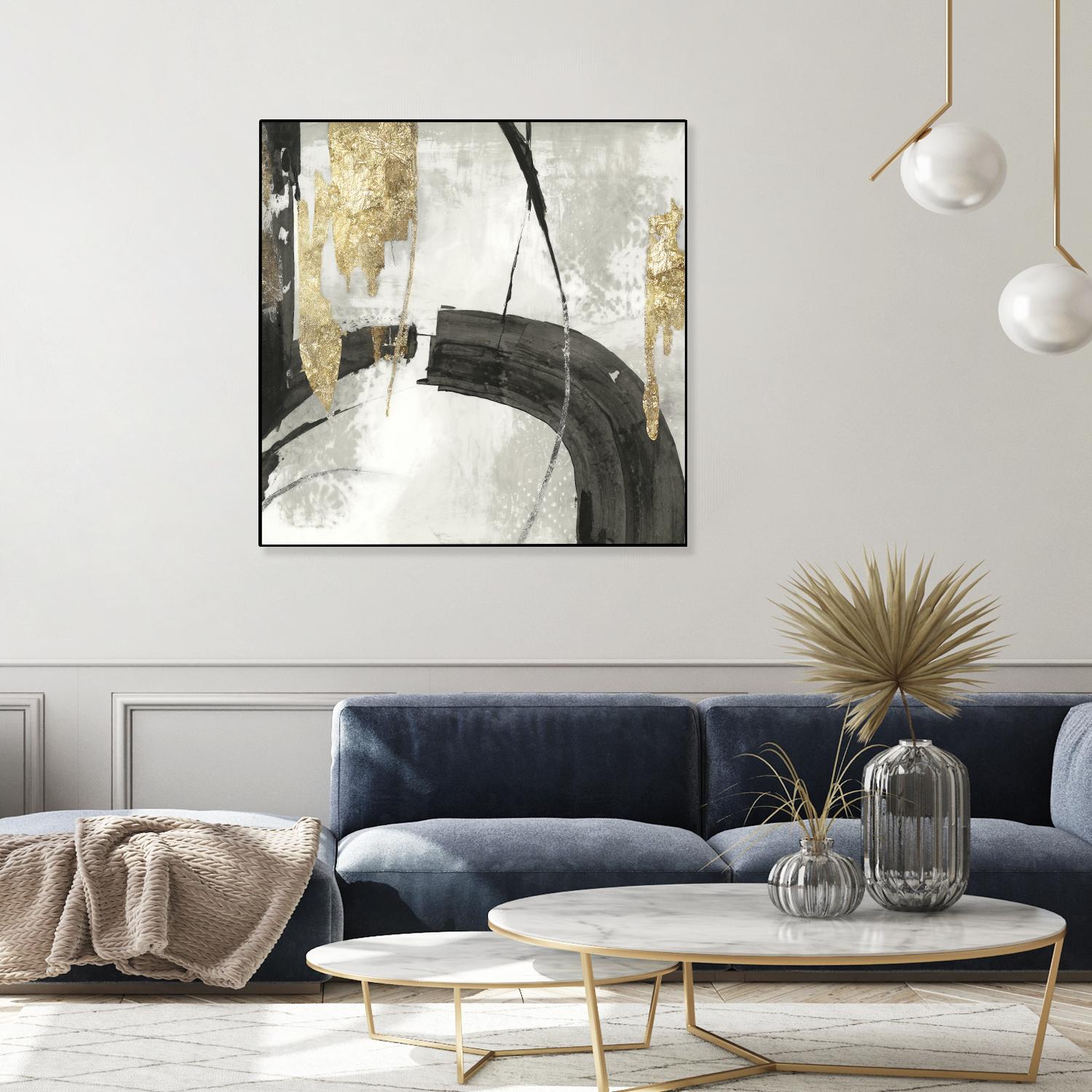 Black Ink I Gold Version by PI Studio on GIANT ART - black abstract