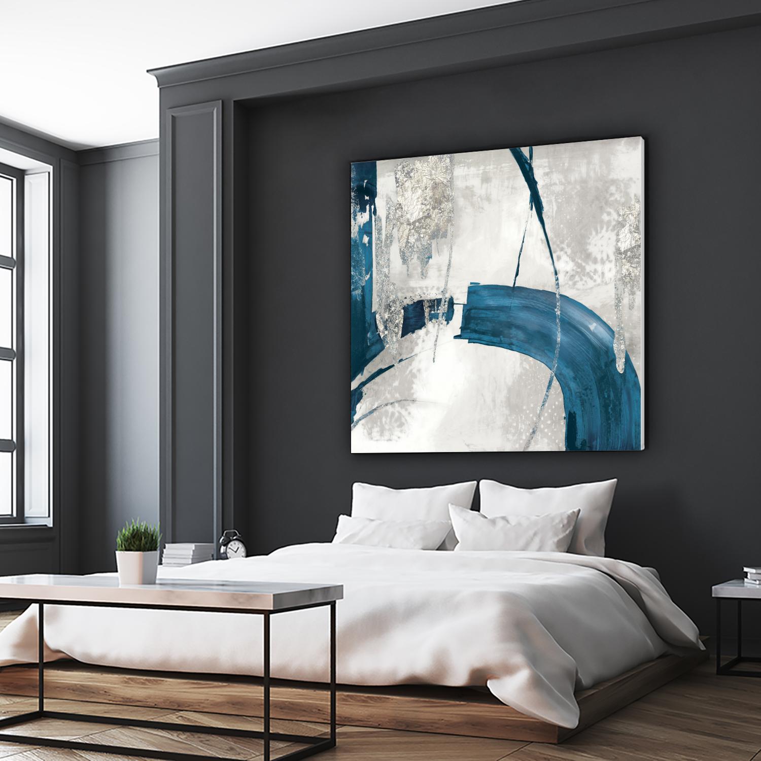 Black Ink I Indigo Version by PI Studio on GIANT ART - blue abstract