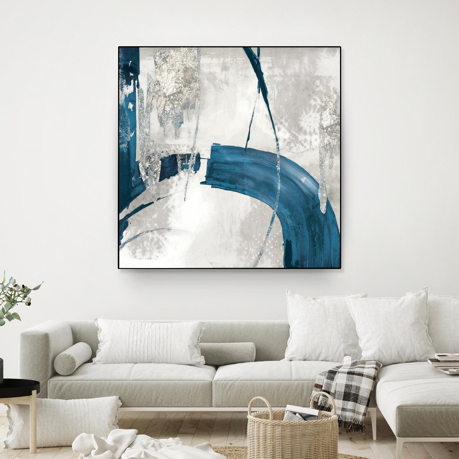 Black Ink I Indigo Version by PI Studio on GIANT ART - blue abstract