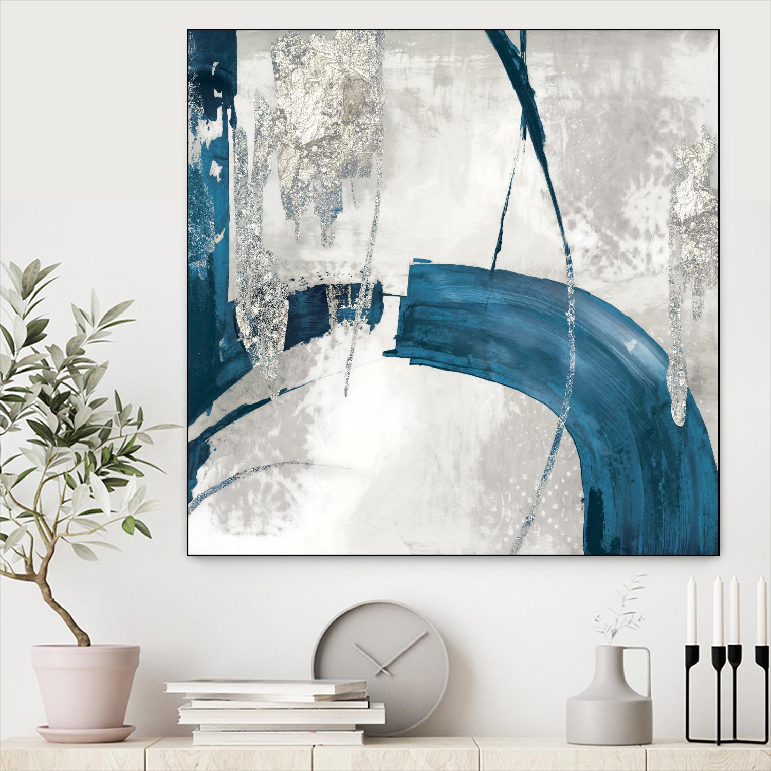 Black Ink I Indigo Version by PI Studio on GIANT ART - blue abstract