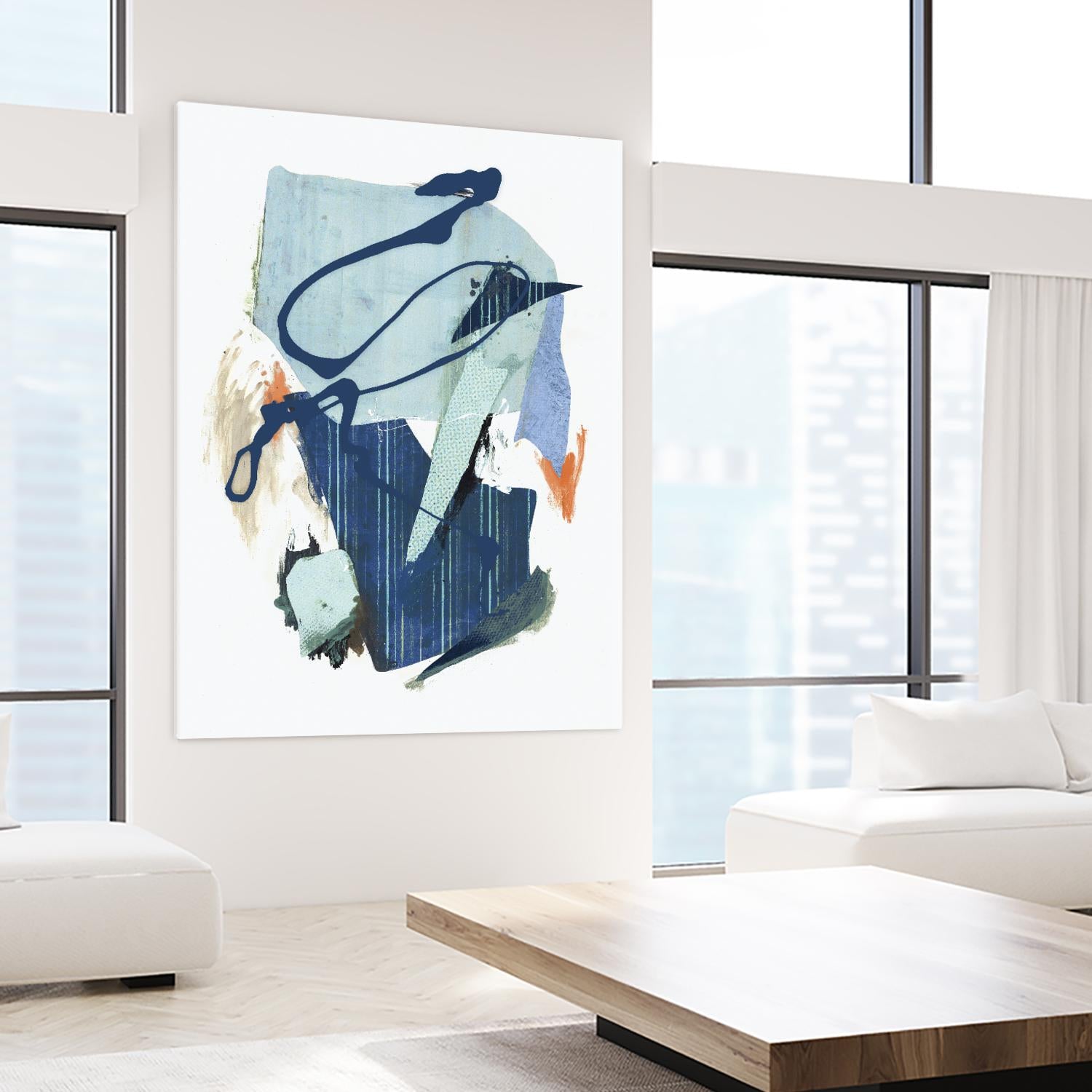 Collage I by PI Studio on GIANT ART - cyan abstract