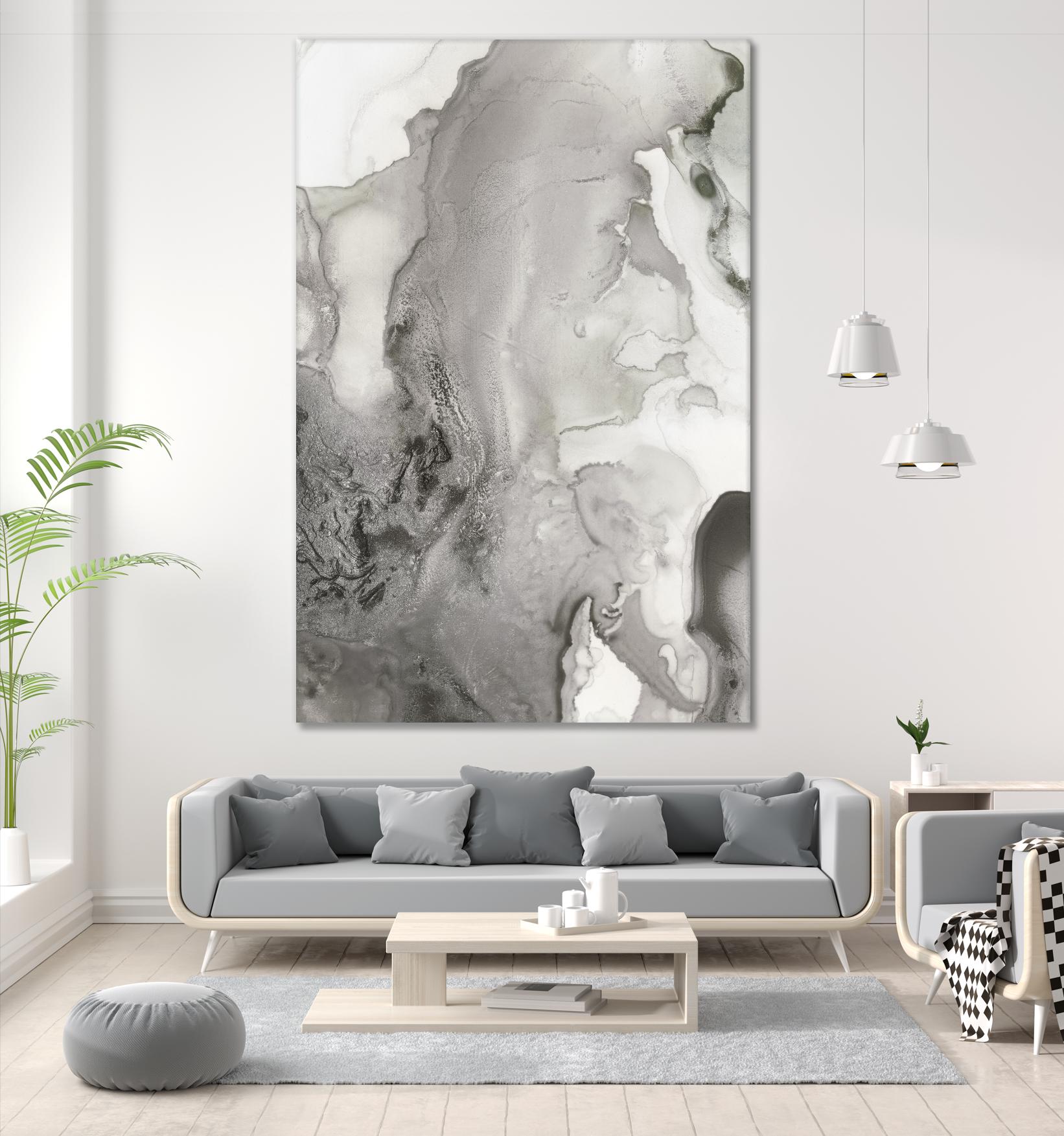 Mint Bubbles III Grey Version by PI Studio on GIANT ART - white abstract