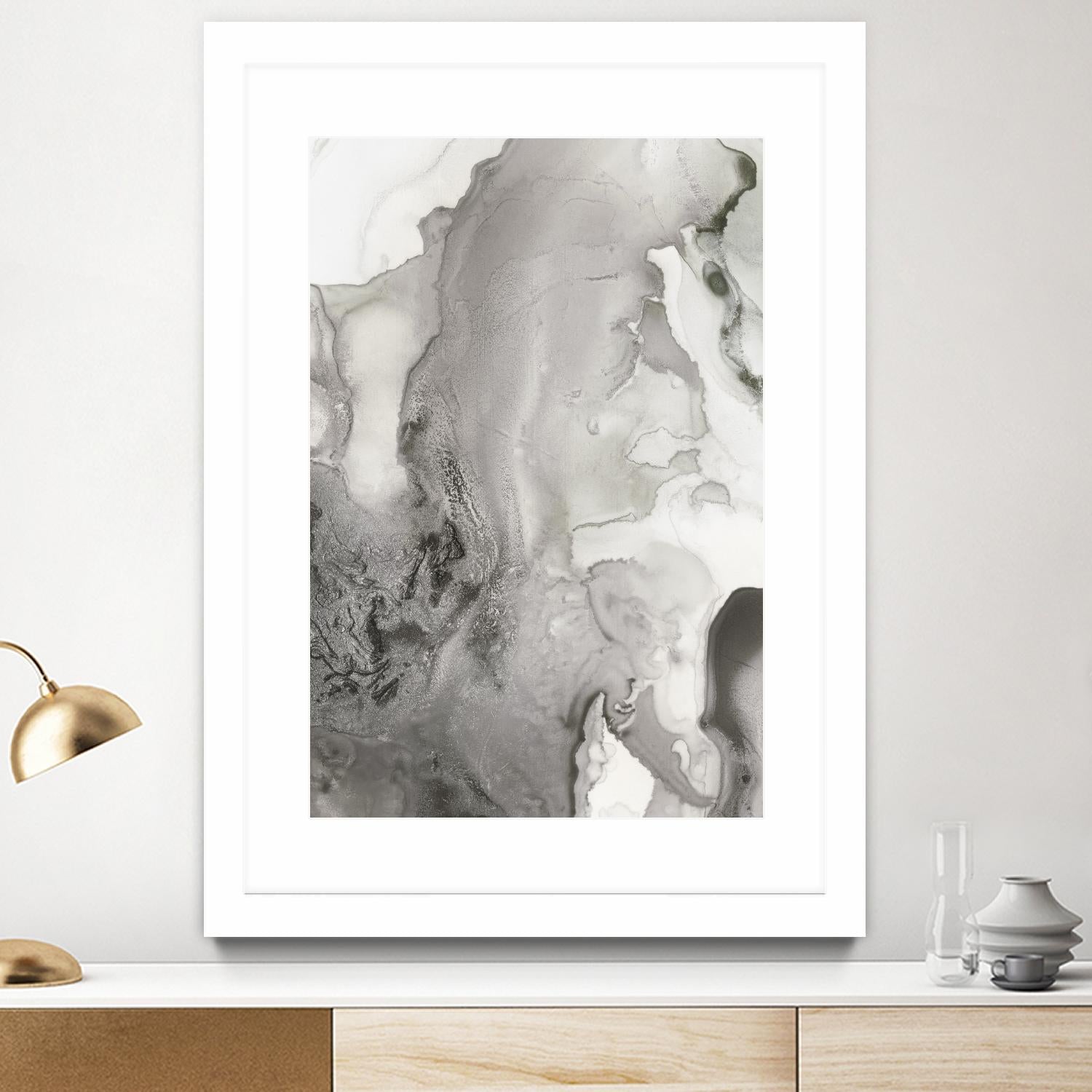 Mint Bubbles III Grey Version by PI Studio on GIANT ART - white abstract