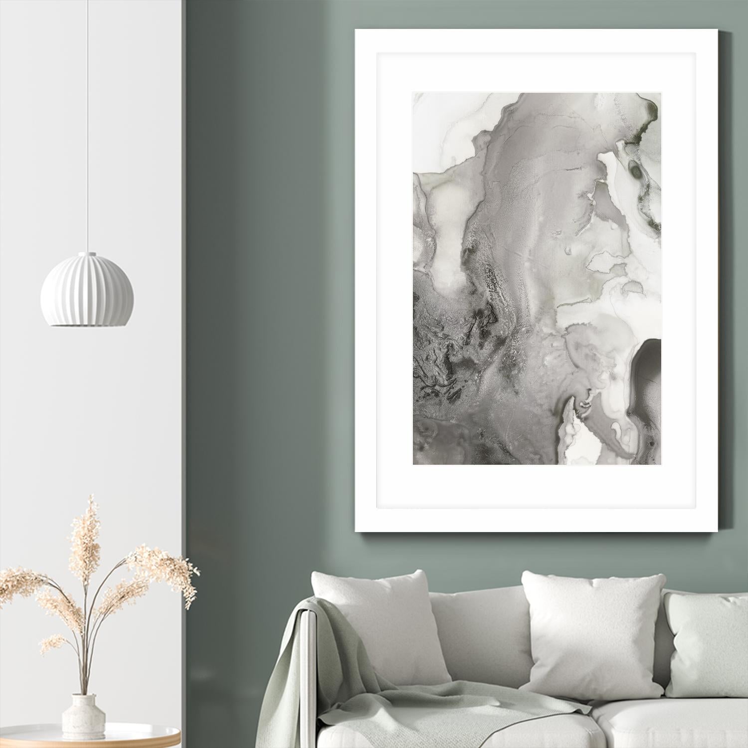 Mint Bubbles III Grey Version by PI Studio on GIANT ART - white abstract