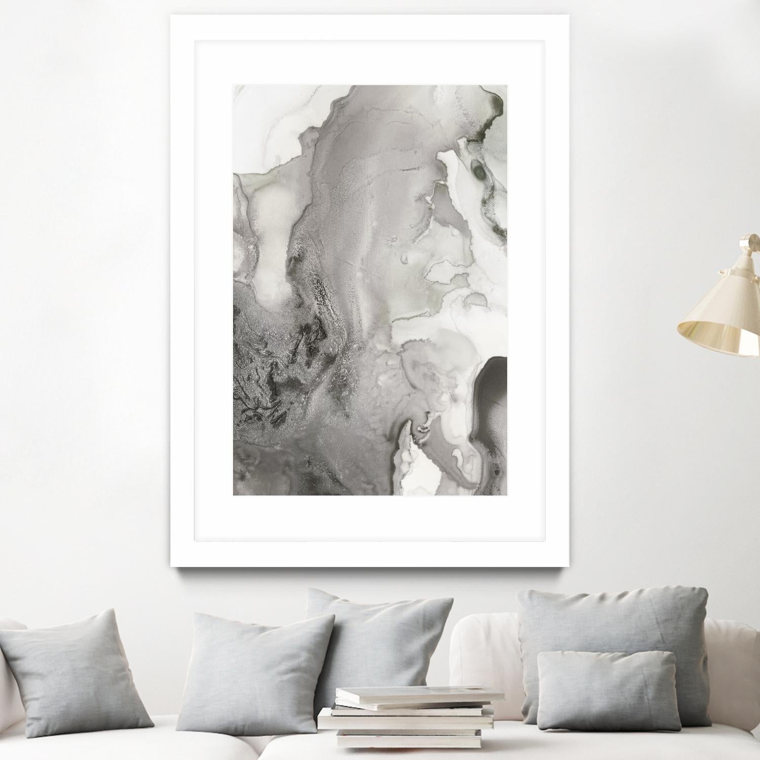 Mint Bubbles III Grey Version by PI Studio on GIANT ART - white abstract