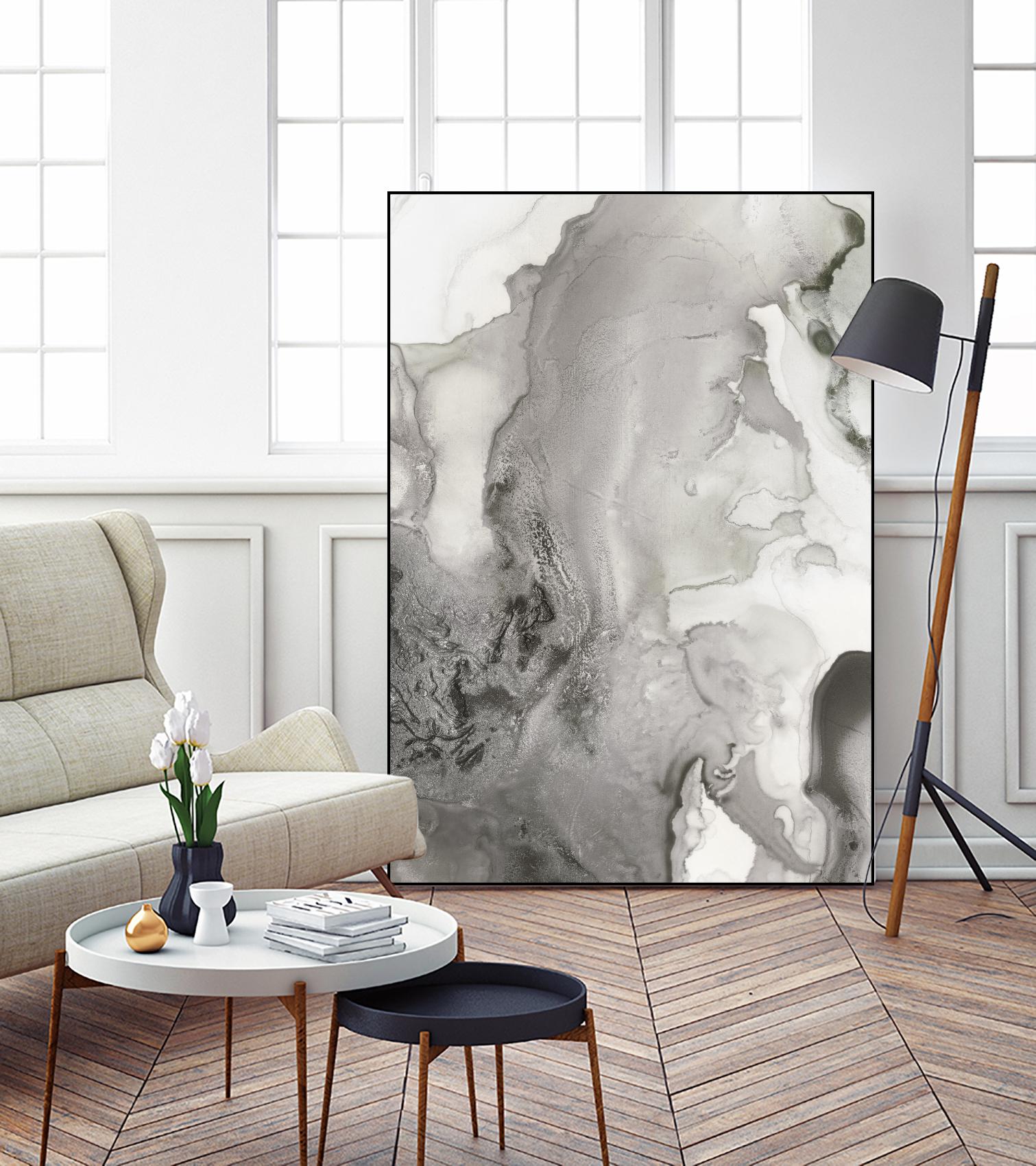 Mint Bubbles III Grey Version by PI Studio on GIANT ART - white abstract