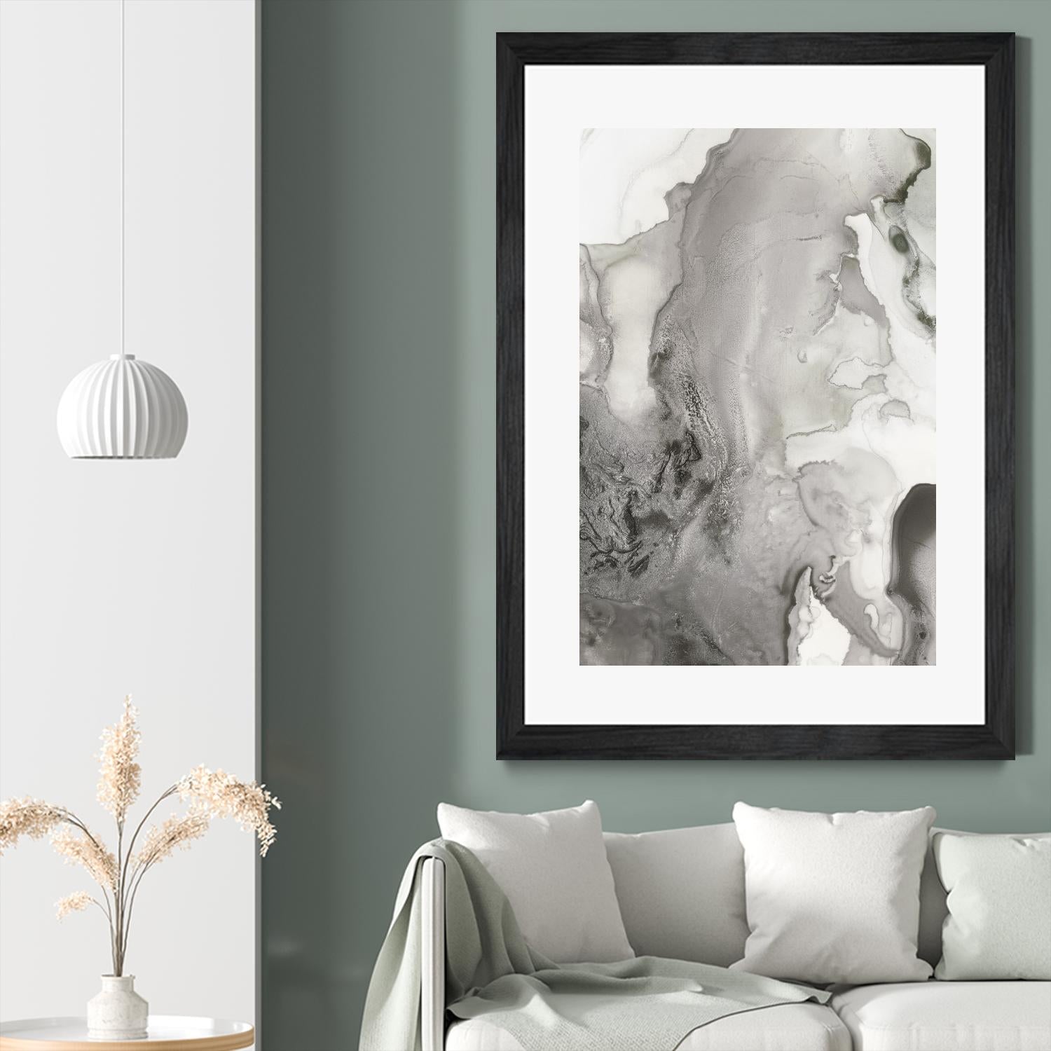 Mint Bubbles III Grey Version by PI Studio on GIANT ART - white abstract