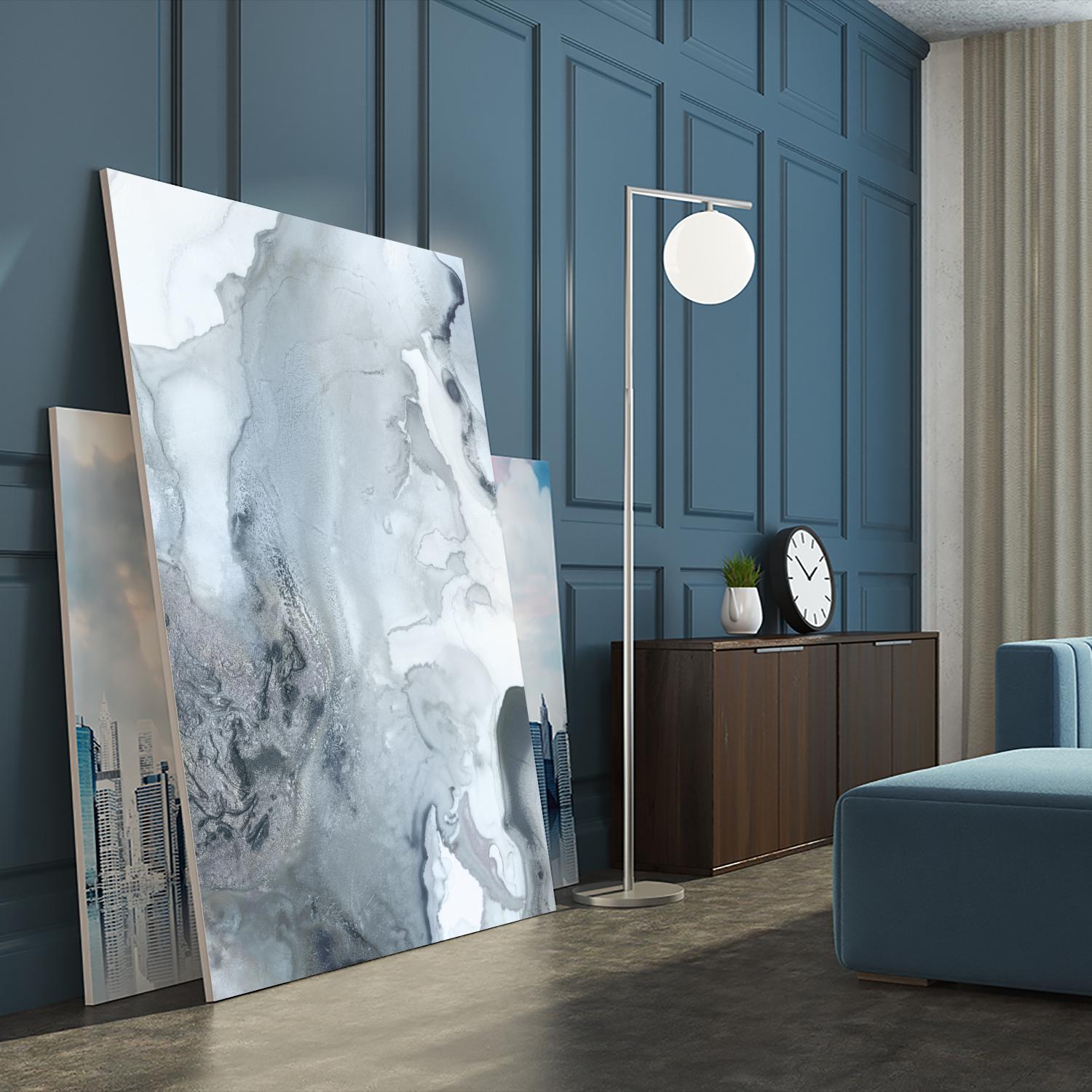 Mint Bubbles III Indigo Version by PI Studio on GIANT ART - white abstract